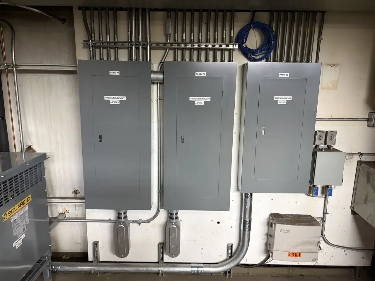 A commercial electrical panel room in Sparta, TN.