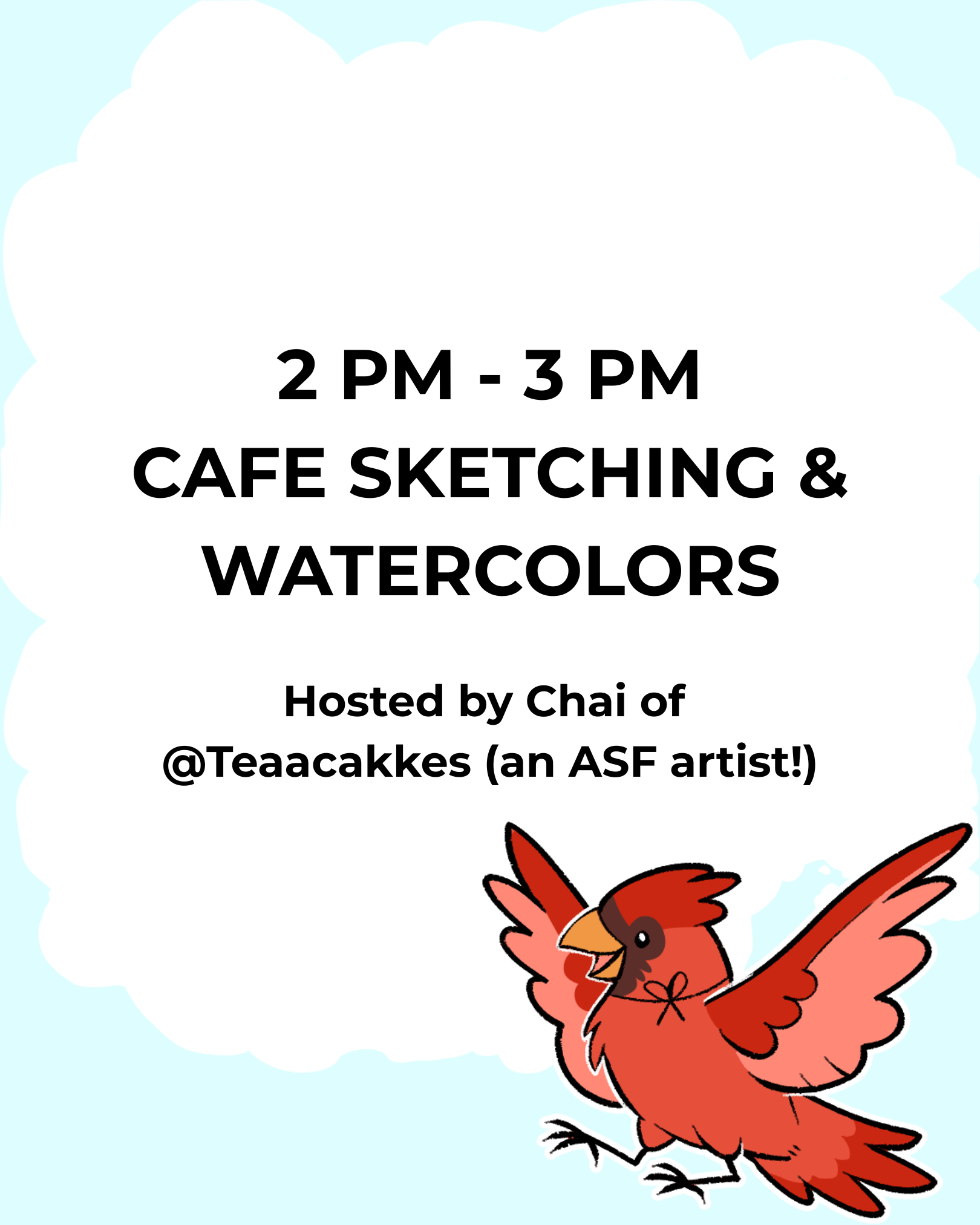 Cafe Sketching & Watercolors (2 PM - 3 PM) - ASF 2026 Workshop