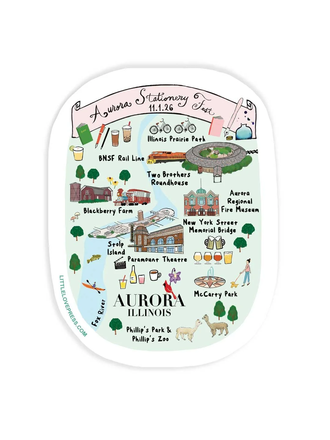 ASF 2026 Aurora Map Die-Cut Sticker