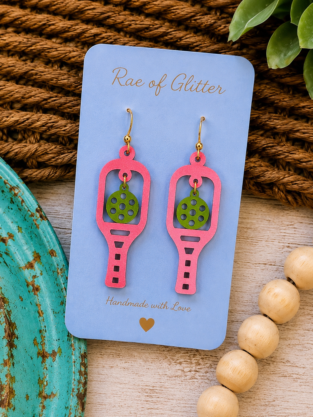 Pickle Ball Neon Drop Earrings