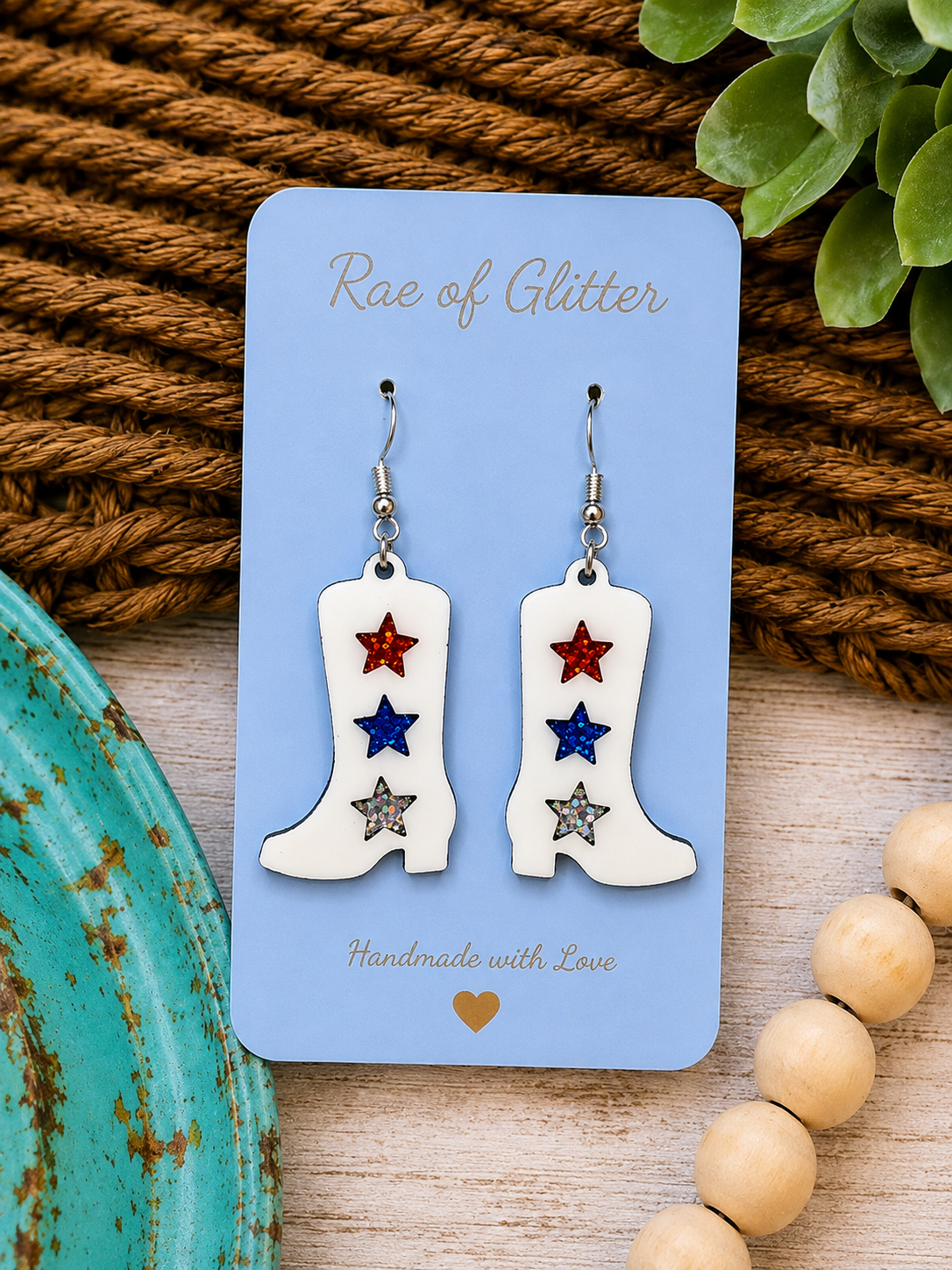 Star-Spangled Boots Earrings