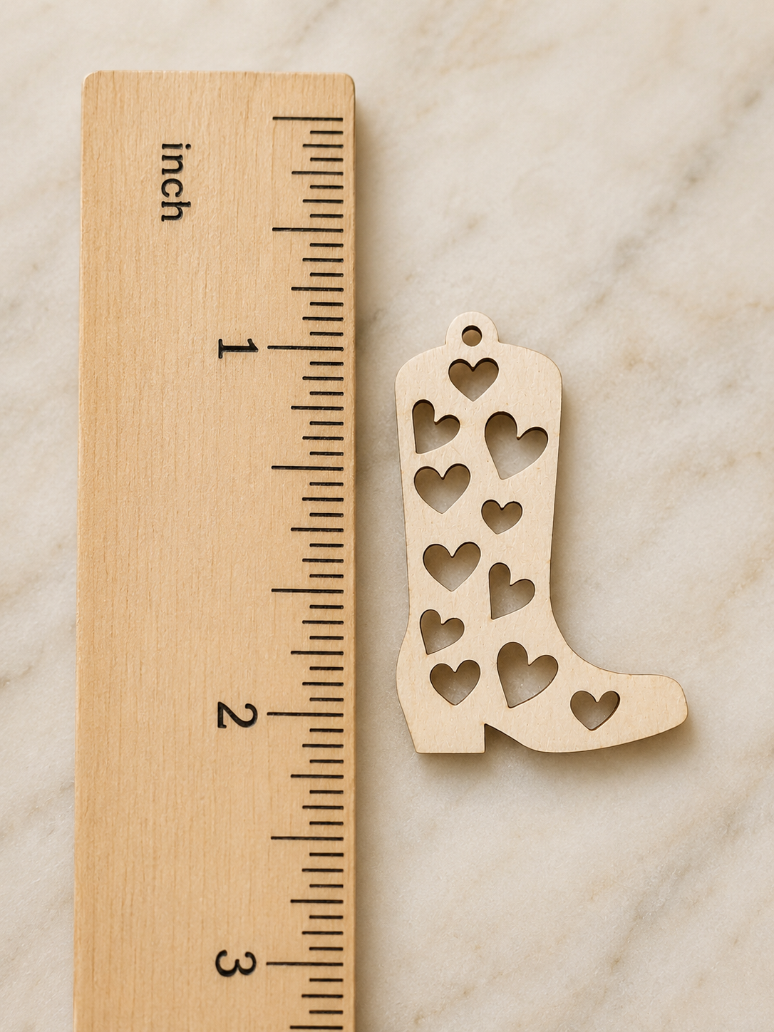 Western Heart Boot Dangle Blanks | 1/8" Basswood Chunky Earrings | Laser Cut Resin Fill Ready
