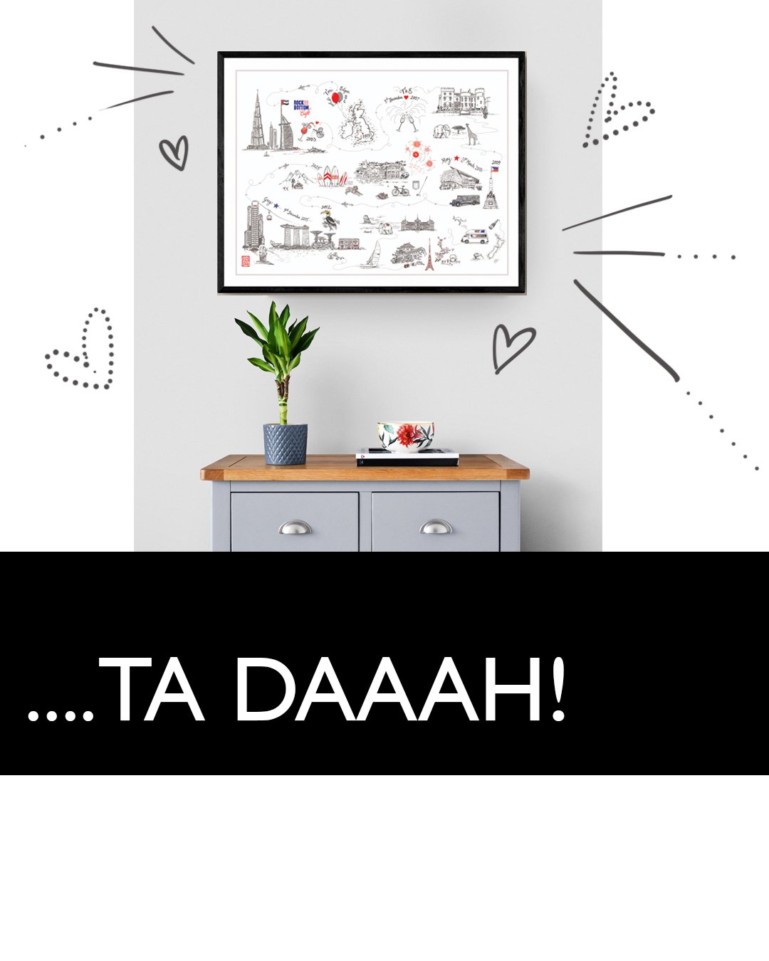 Ta daaah! Framed on wall