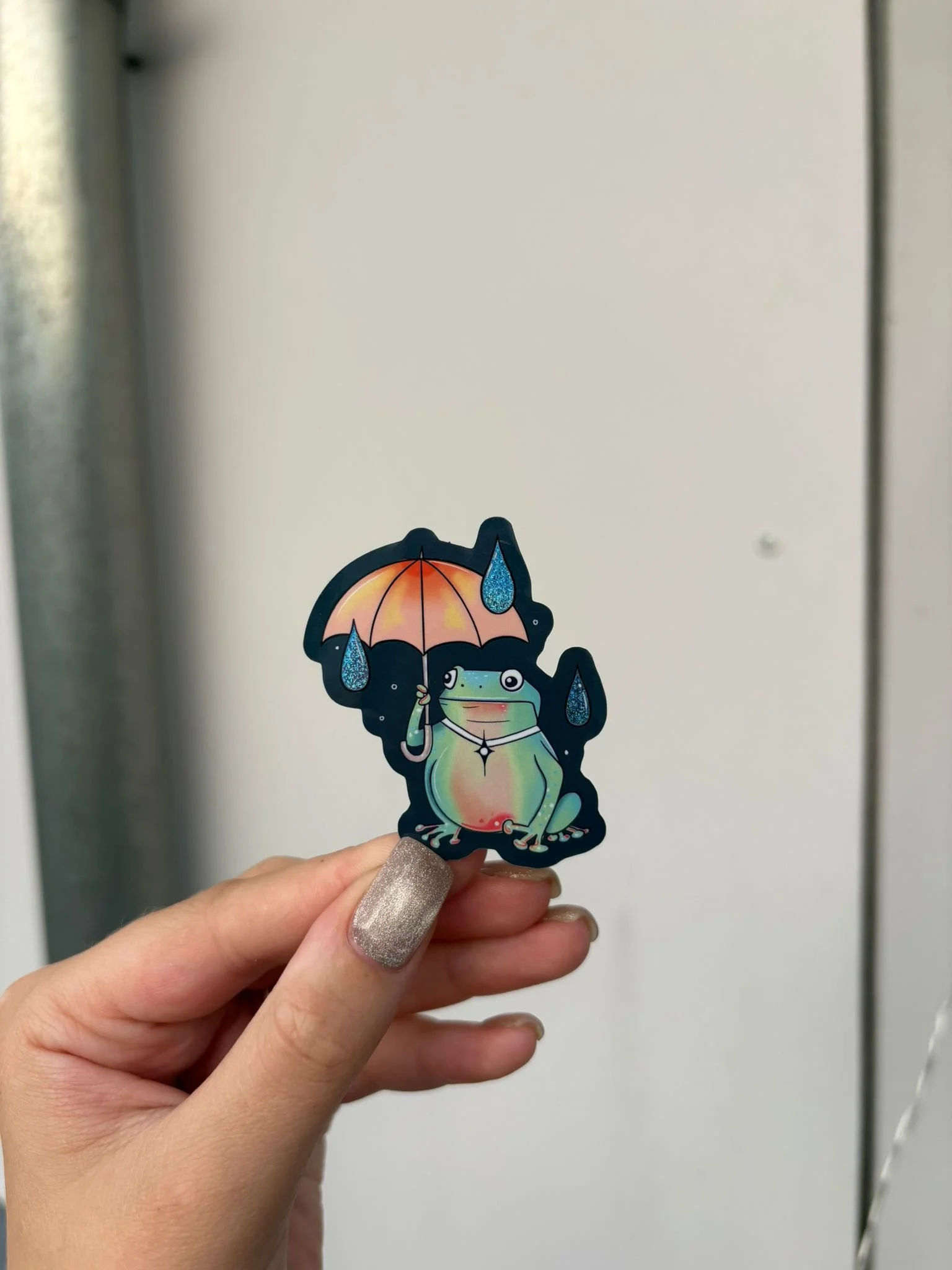rainy froggy sticker