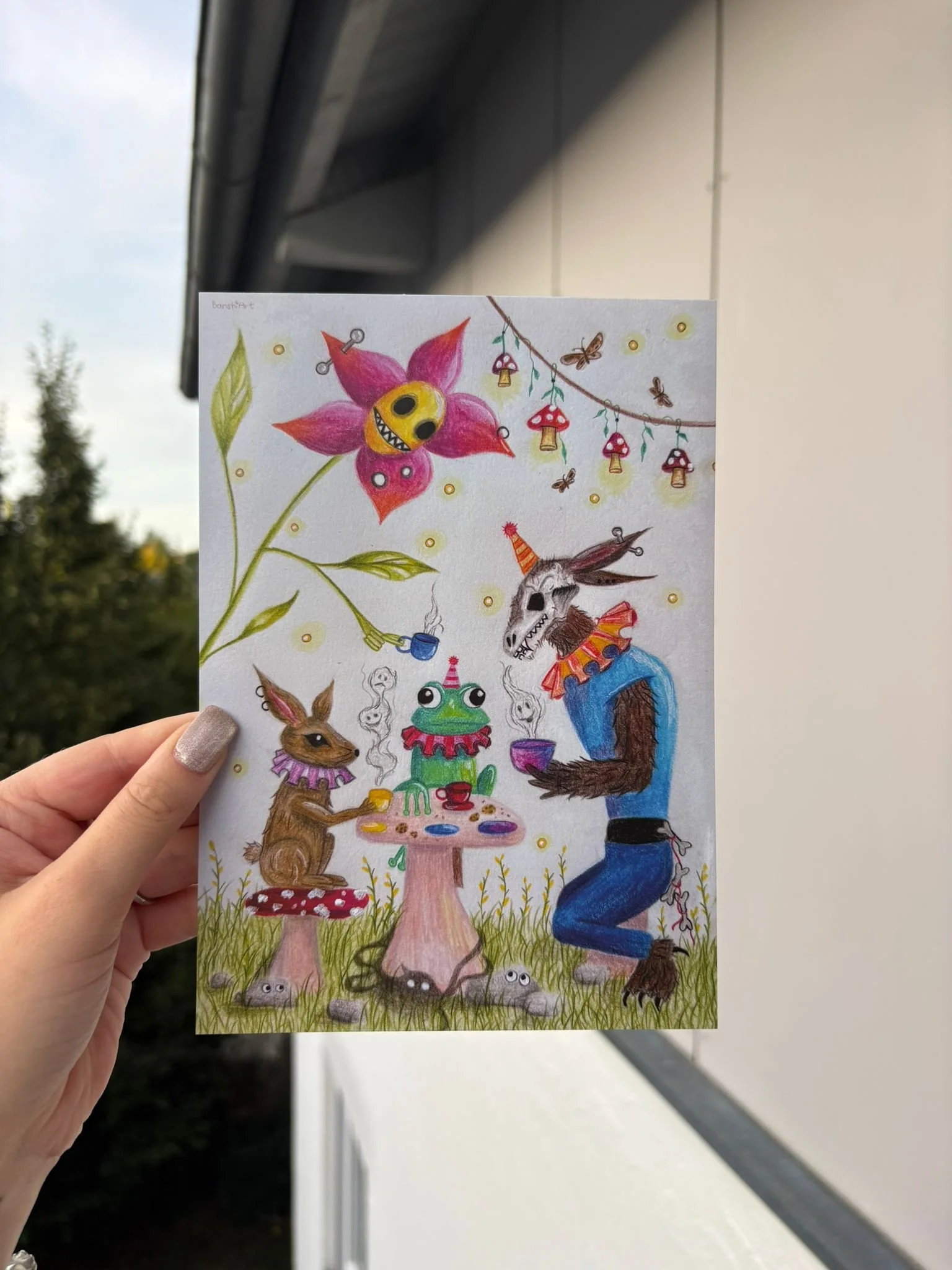 Froggys Geburtstags Teeparty Postkarte