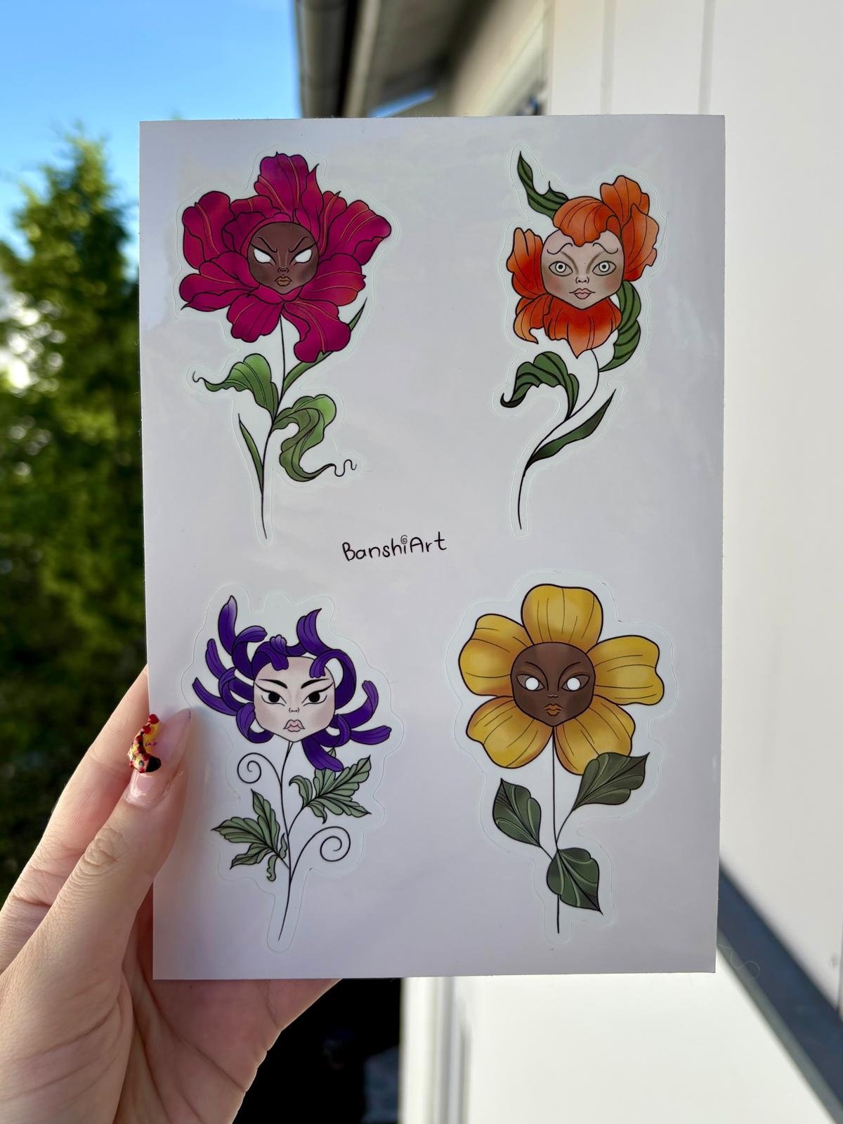 Stickerbogen Flowy Flowers