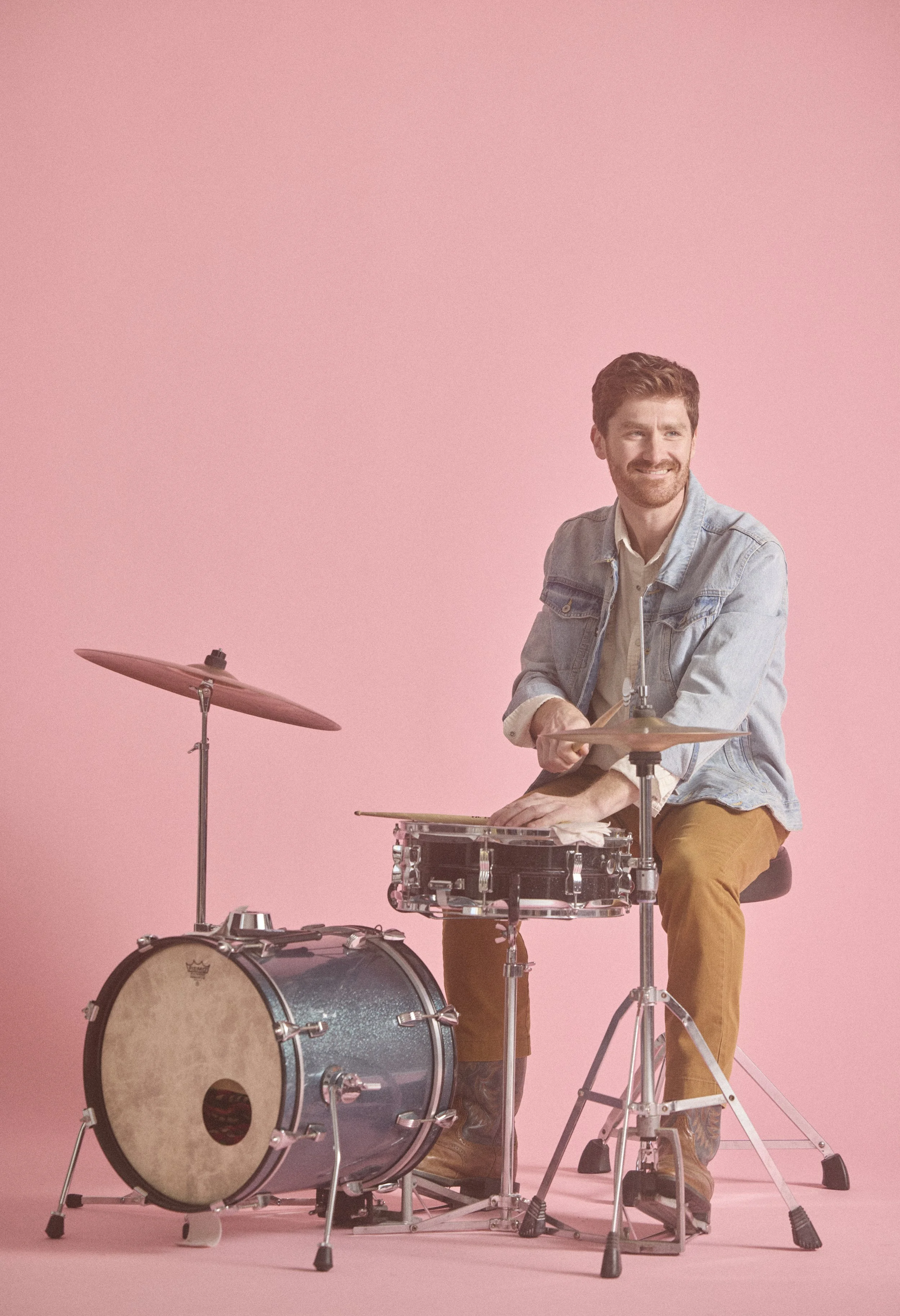 The Talking Hearts bandmate Mike Harmon playing the drums