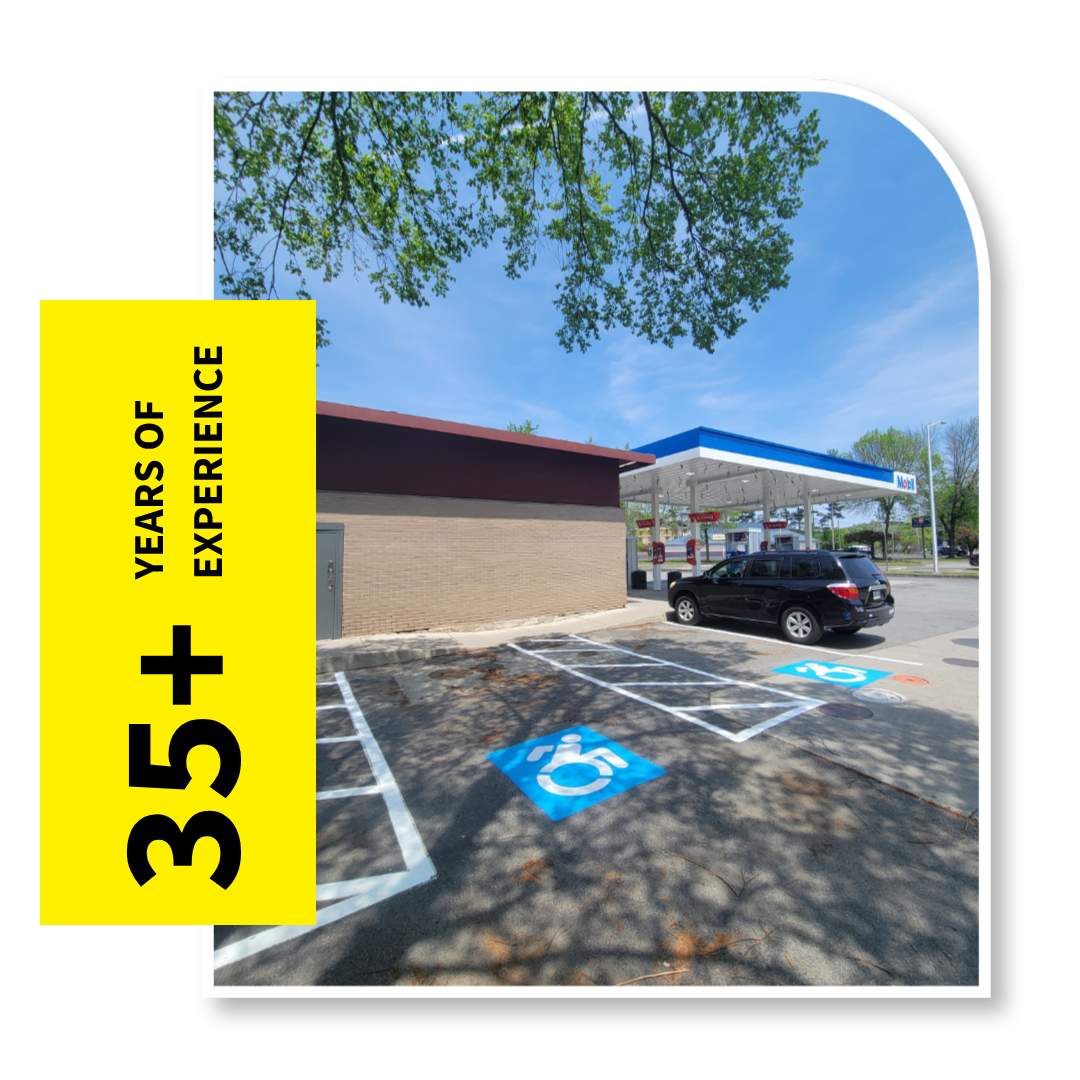 Van accessible space with adjacent access aisle
