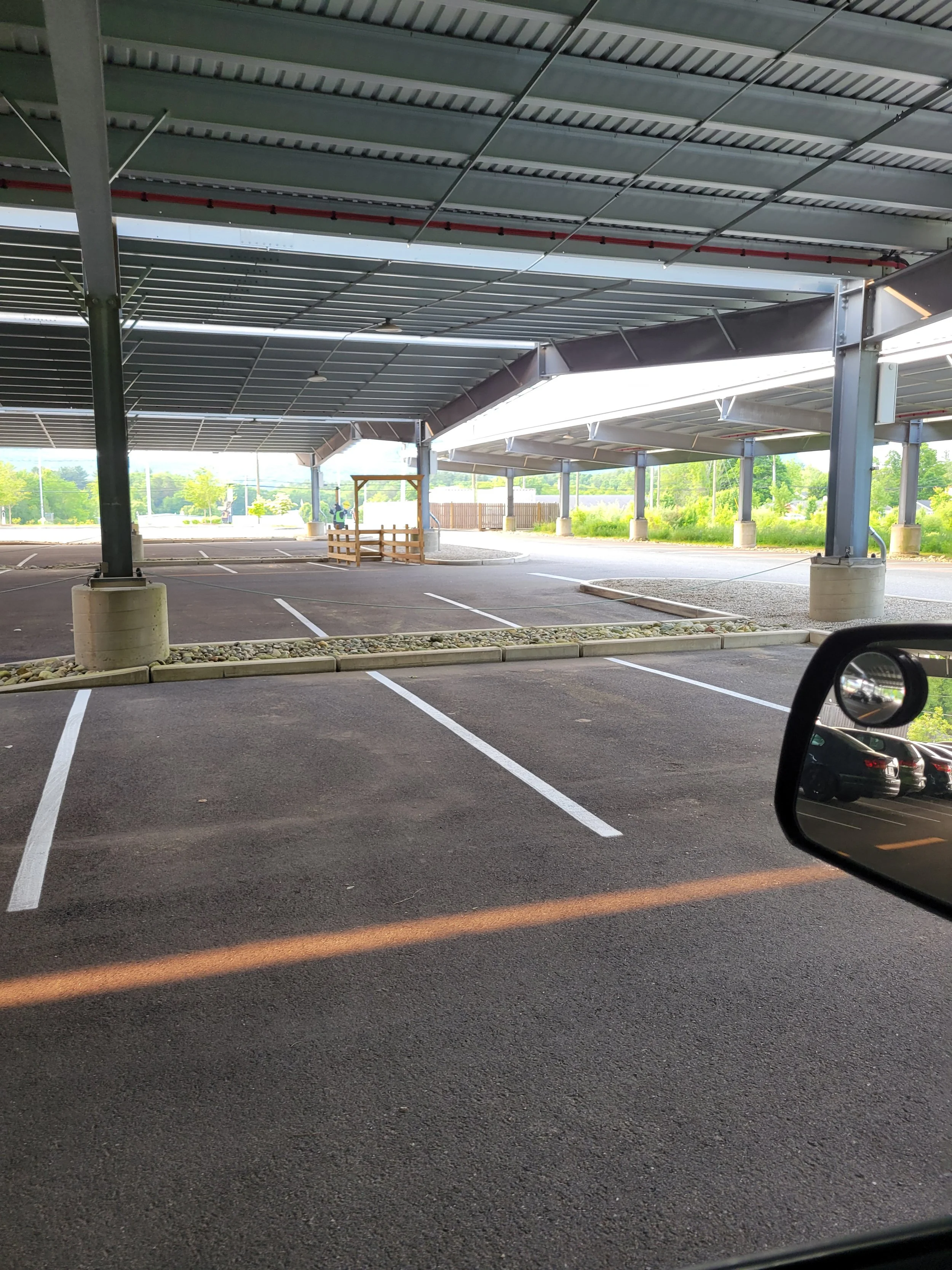 commercial parking lots line striping example in parking garage