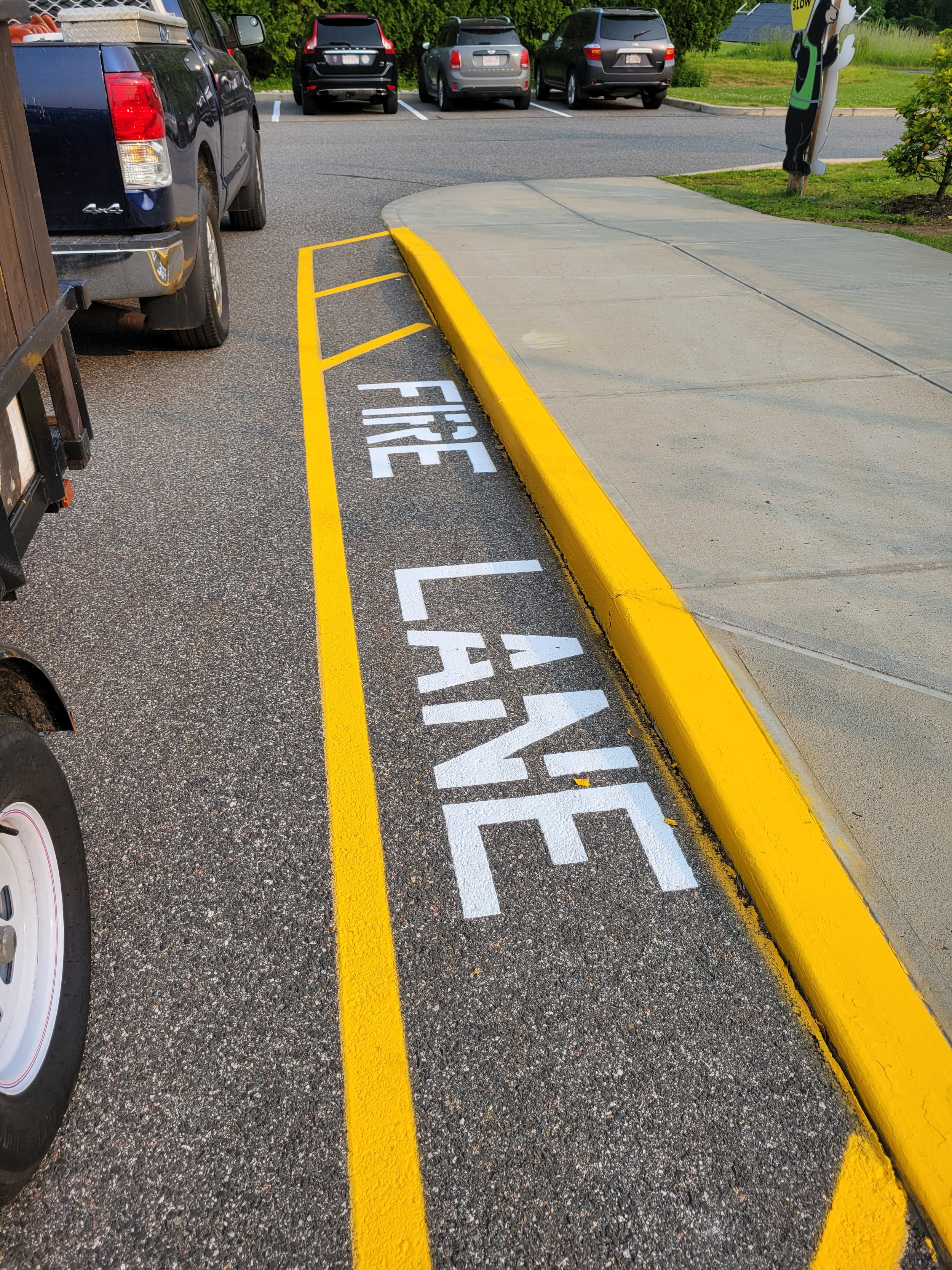 fire lane at a local grocery store