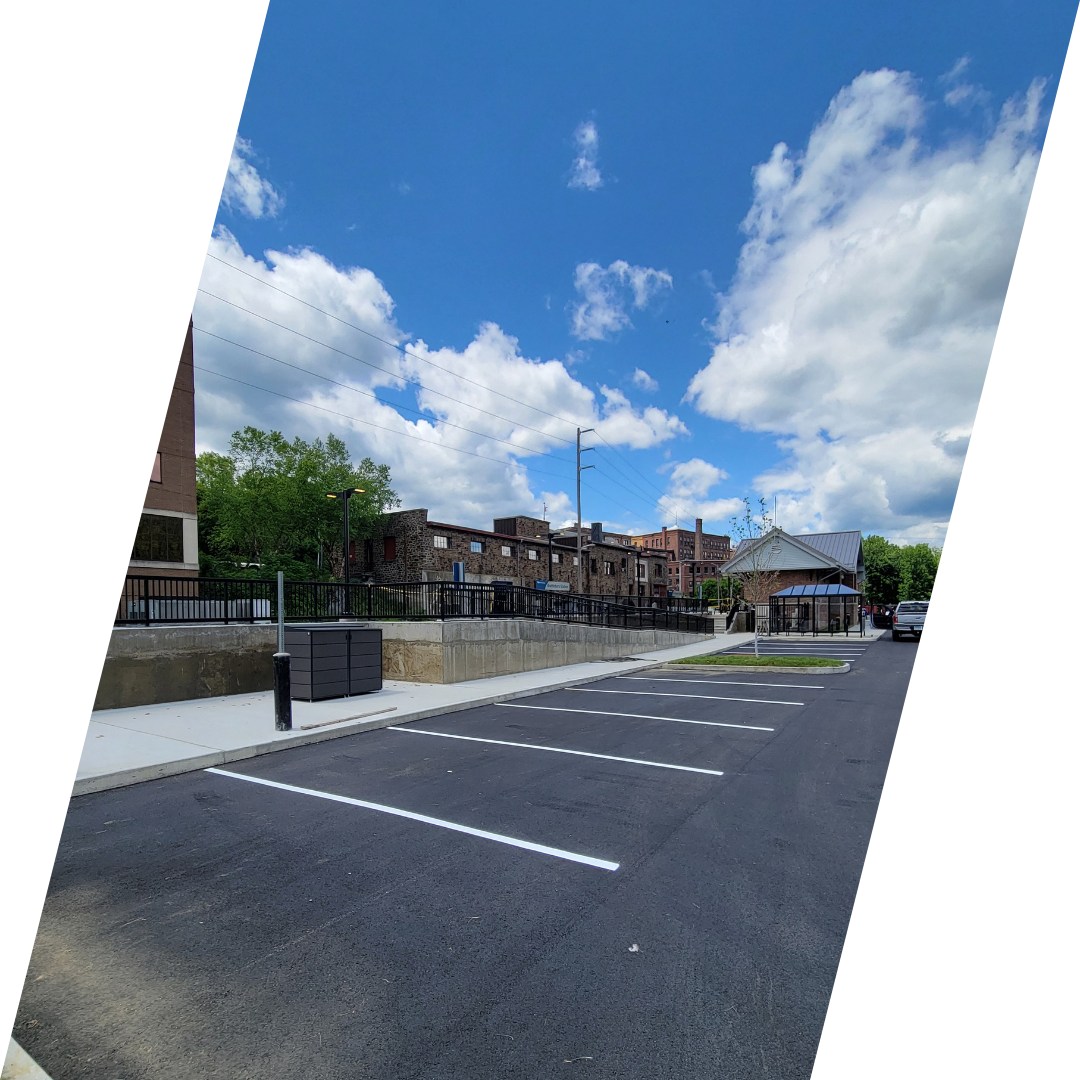 parking lot line striping at amtrak brattleboro station
