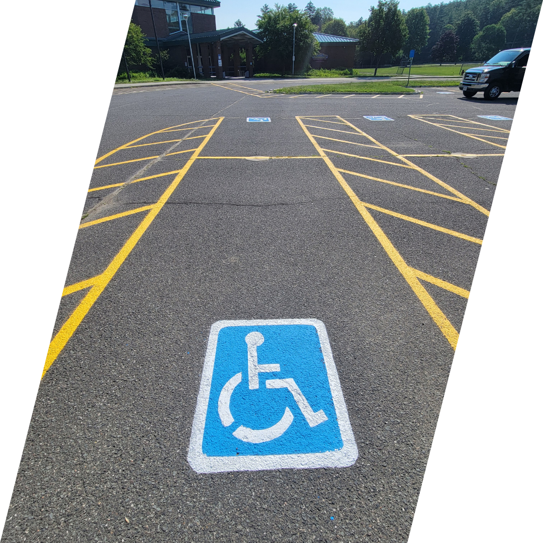 Accessible parking space with adjacent parking space