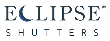 Eclipse Shutters logo with stylized crescent moon in the letter E