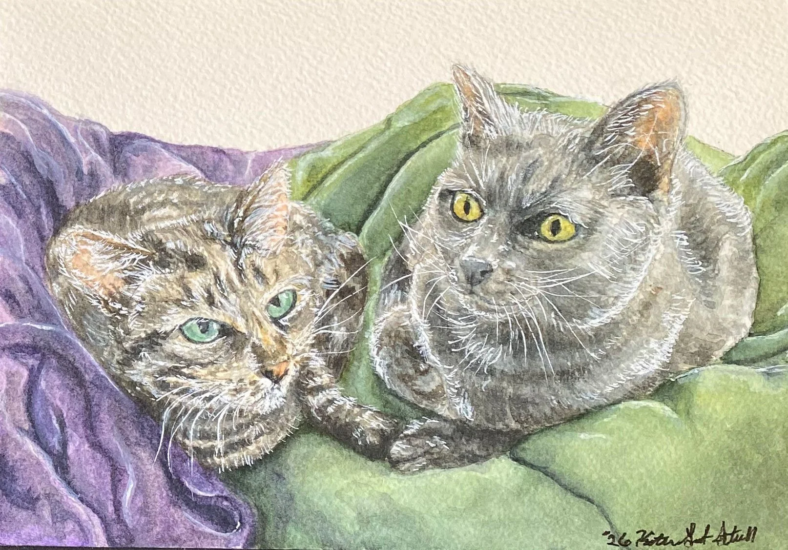 Lucy (Memorial Painting) and sibling — Private Collection