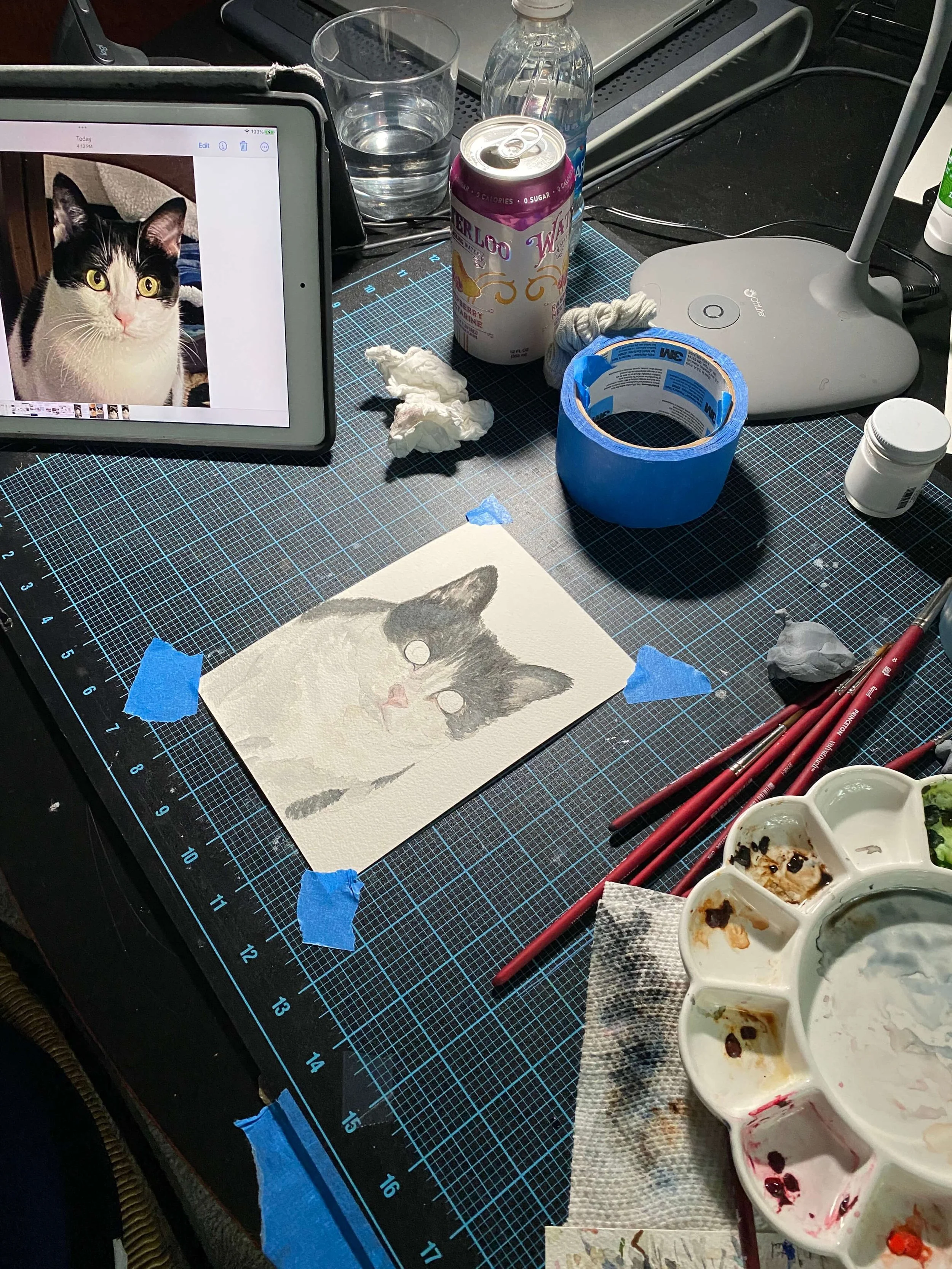 Mini the cat - cat painting