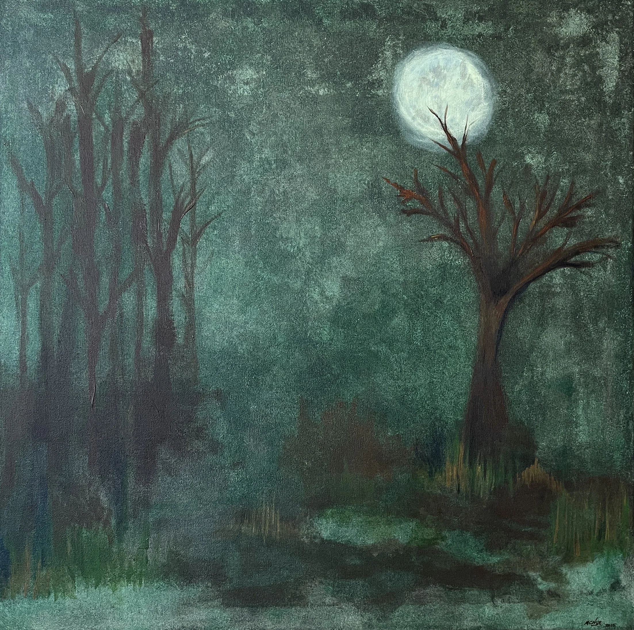 NIGHT FOG II - Acrylic on stretched canvas, 30"h x 30"w x 1.5"d