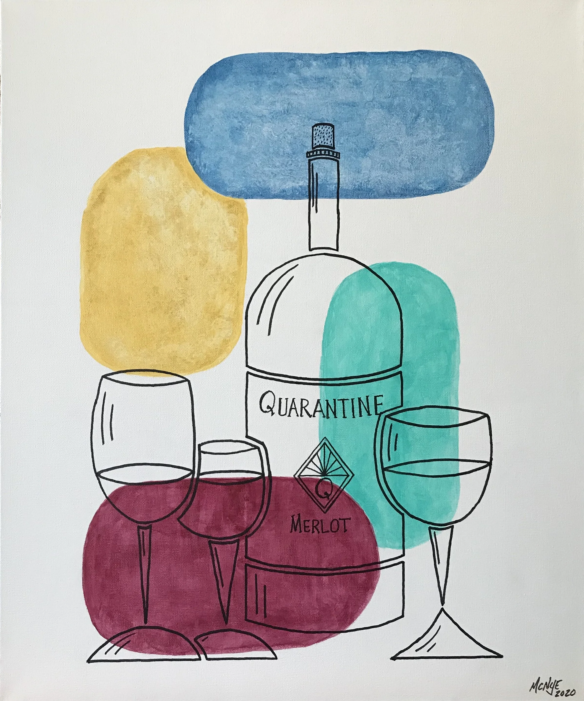 QUARANTINE KIT - Acrylic on stretched canvas, 20"w x 24"h x 1.5"d