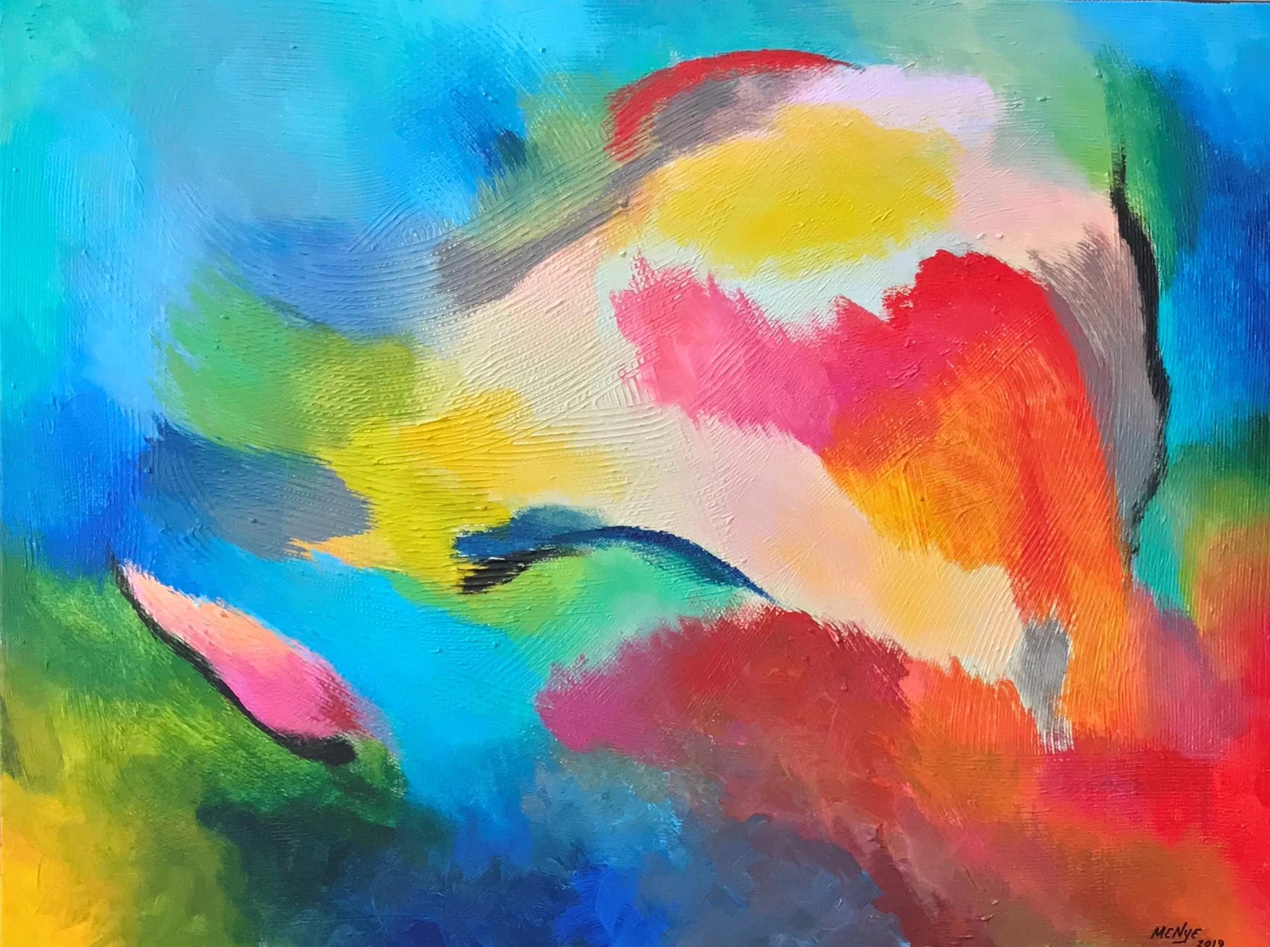 COLOR EVENT - Acrylic on stretched canvas, 24"w x 18"h x 1.5"d