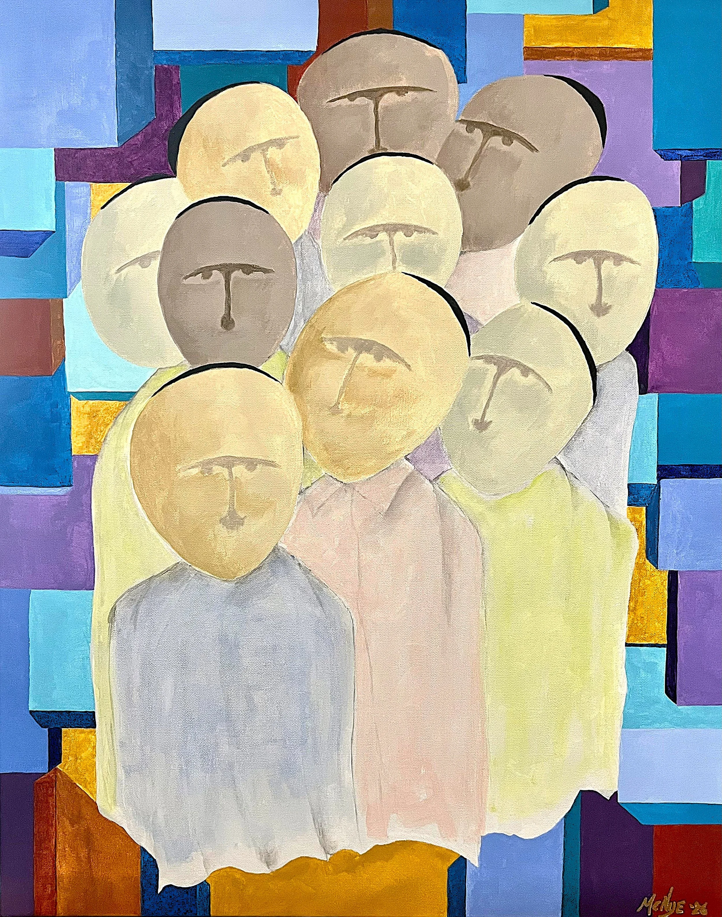 THE MINYAN - Acrylic on stretched canvas, 24"w x 30"h x 1.5"d