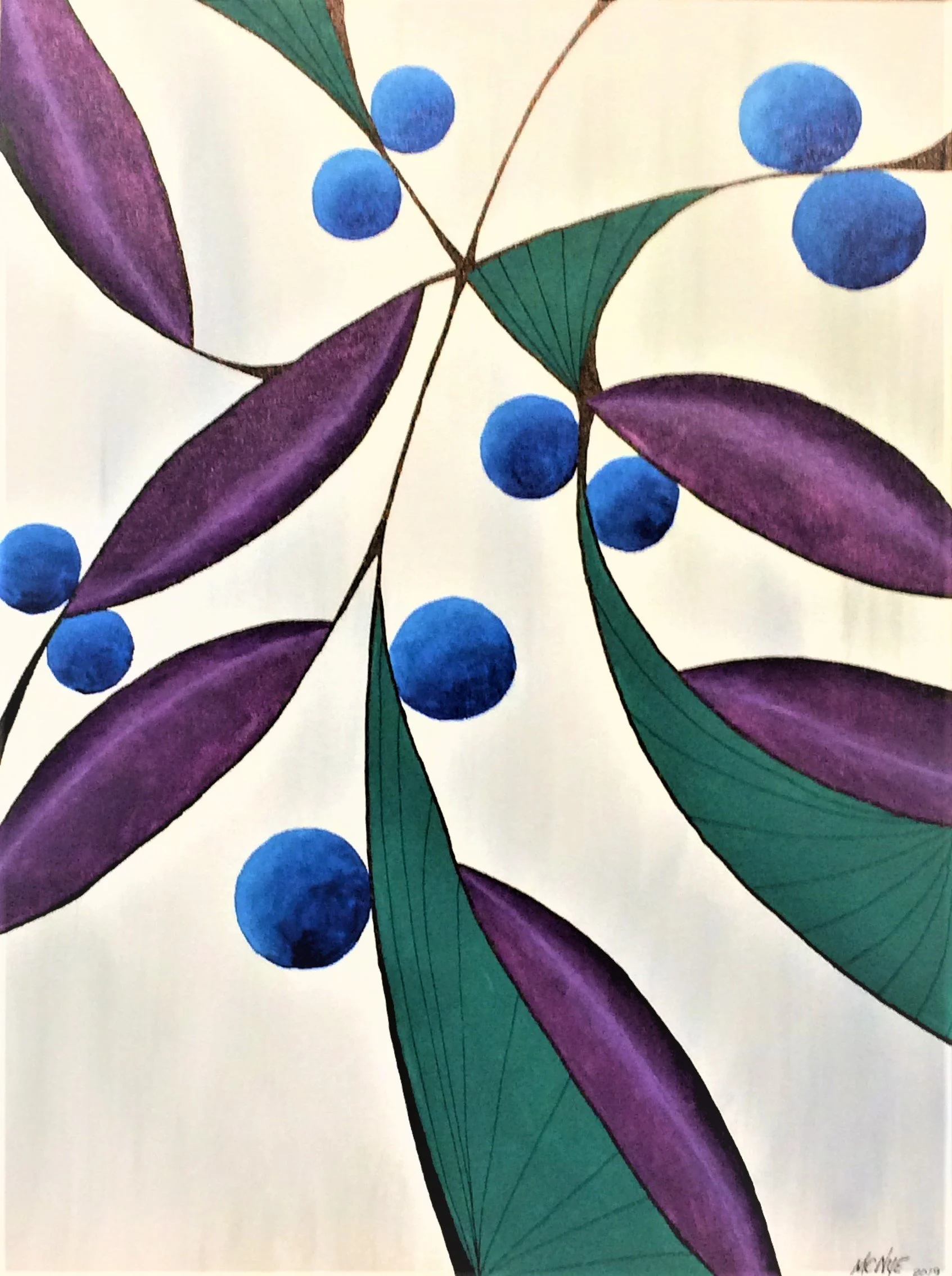 BERRY NICE - Acrylic on stretched canvas, 18"w x 24"h x 0.75"d  (FRAMED)