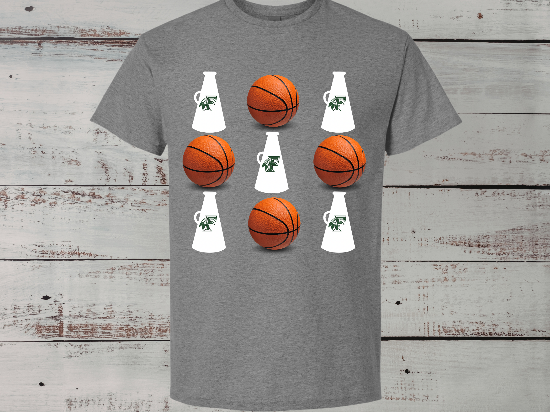 Megaphone & Basketball Team Spirit Tee
