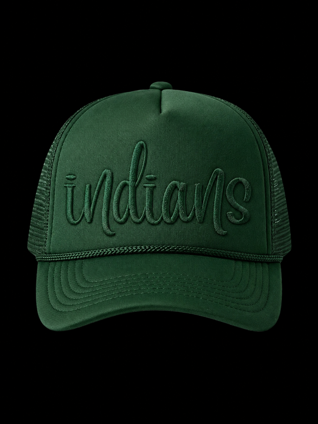 Trendy Monochrome Embroidered Trucker Hat