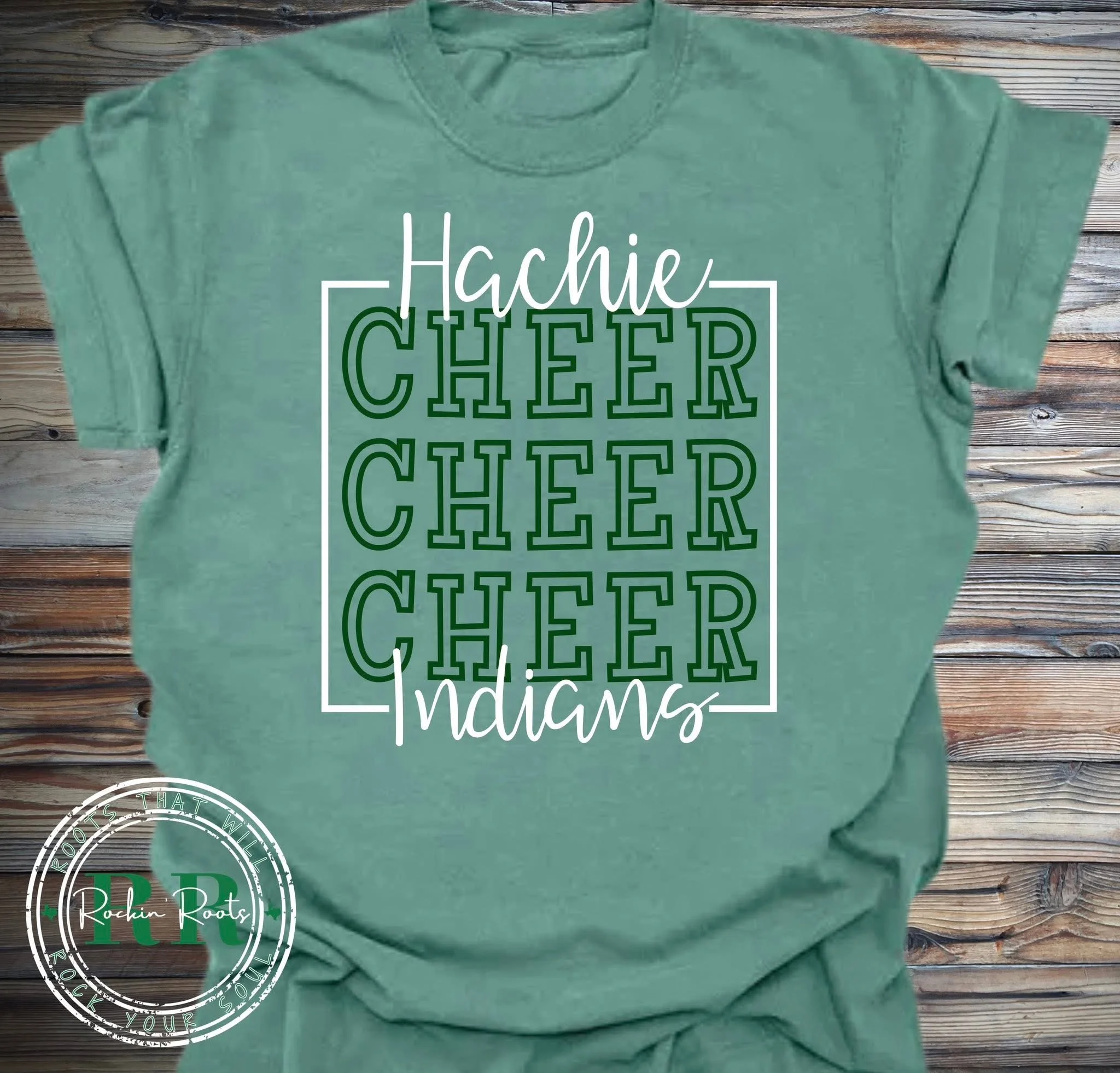 Stacked Hachie Indians Cheer Tee