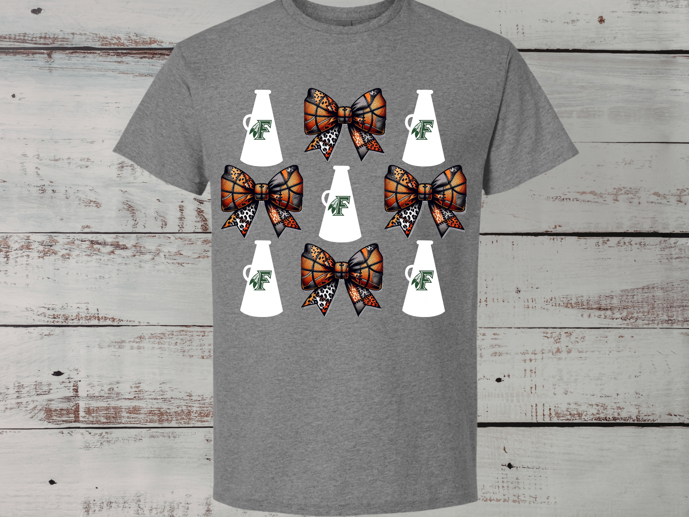 Megaphones & Basketball Bow Tee
