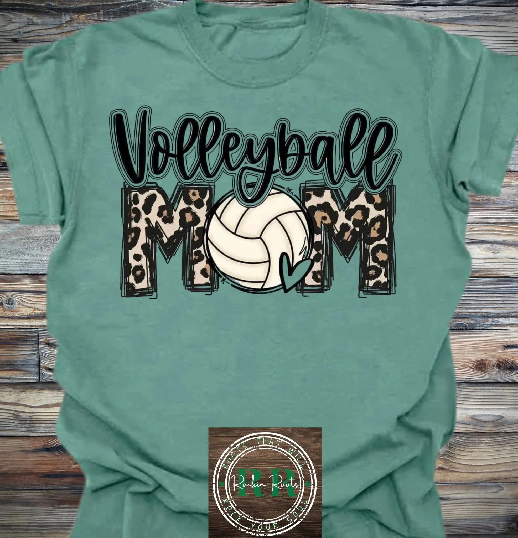Volleyball Leopard Mom Tee