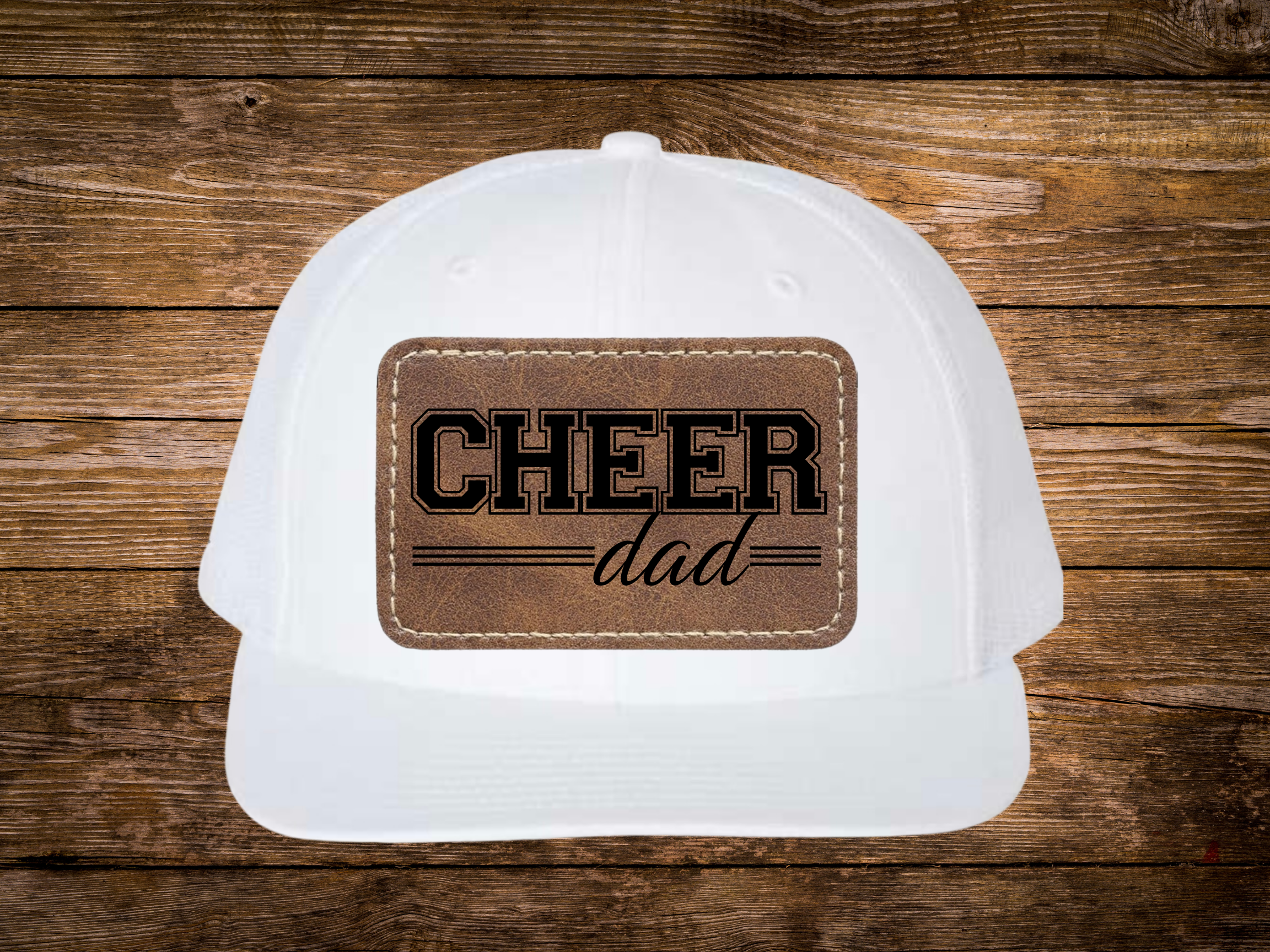 White Cheer Dad Trucker Hat