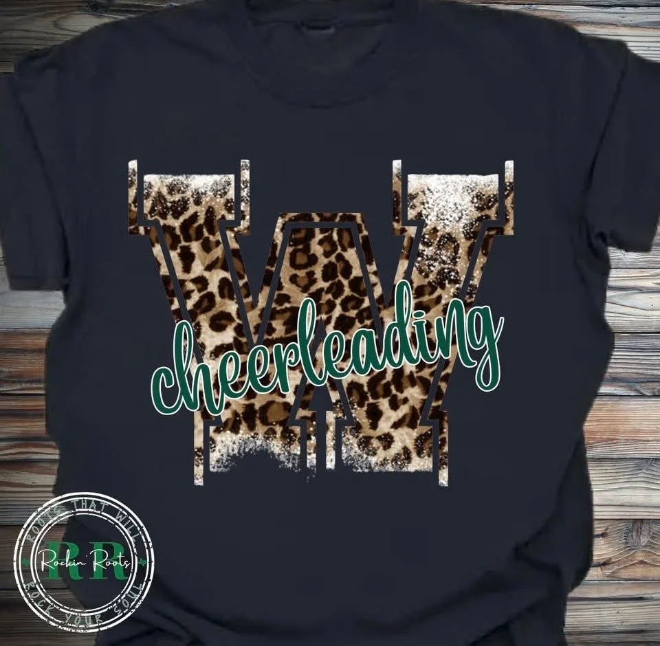 Leopard Varsity Letter Cheerleading Tee
