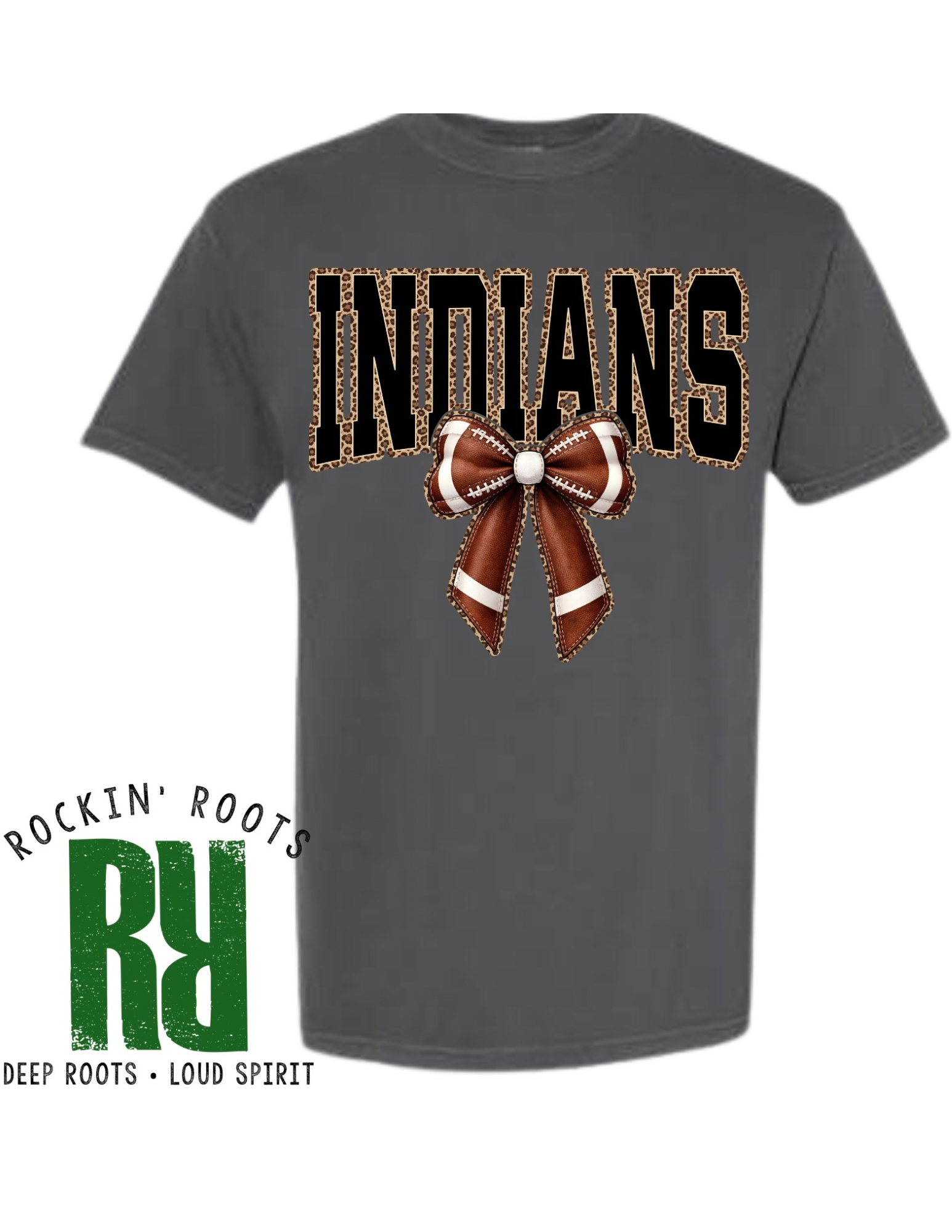 Leopard Indians Football Bow T-shirt
