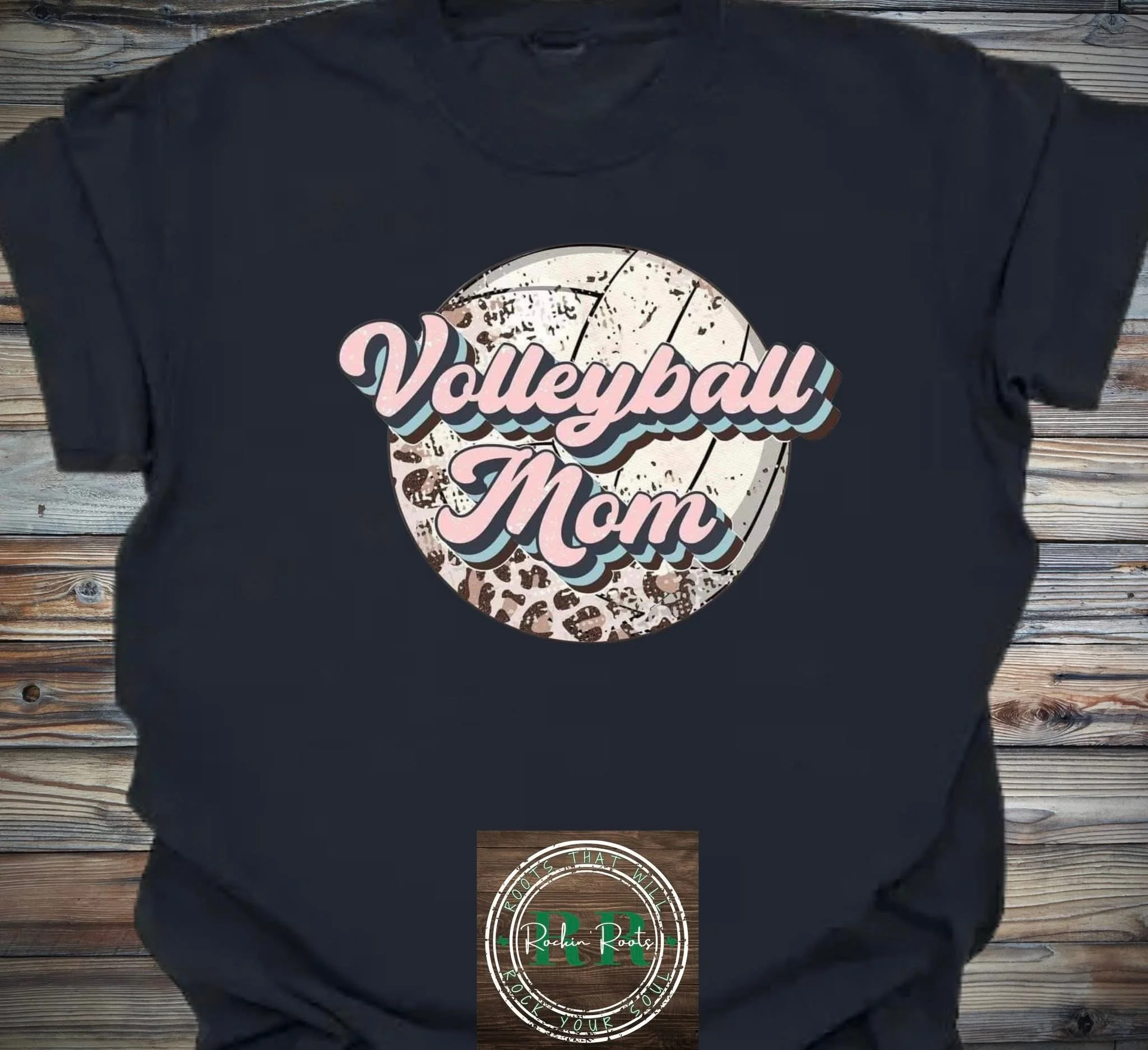 Leopard Volleyball Mom Tee