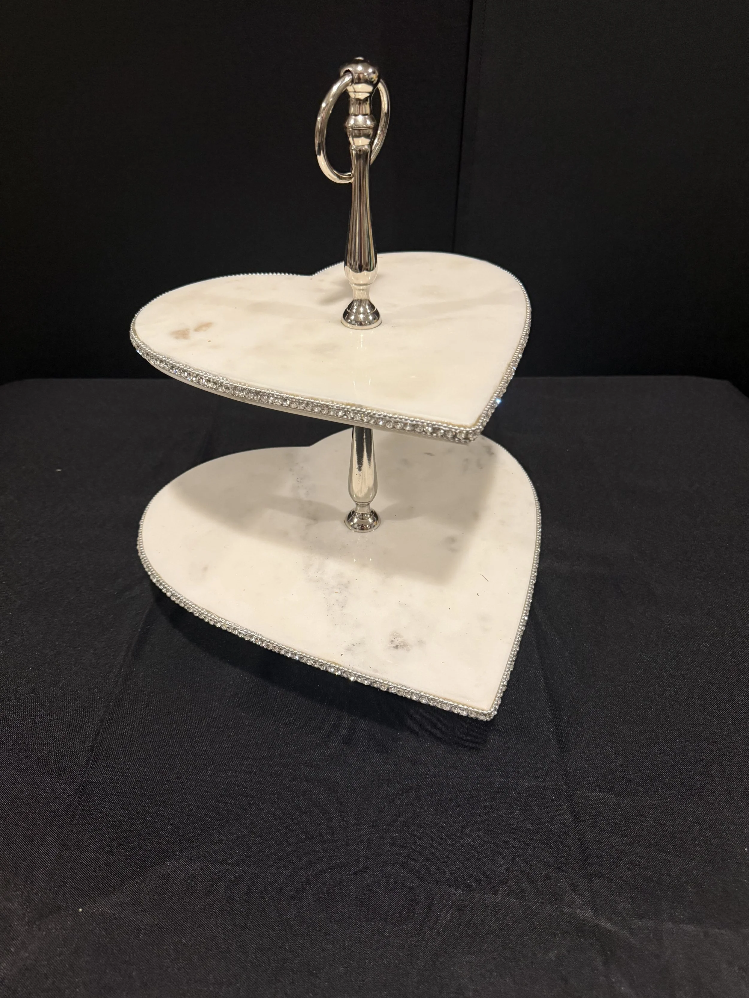 2 Tiered Heart Shaped Dessert Stand