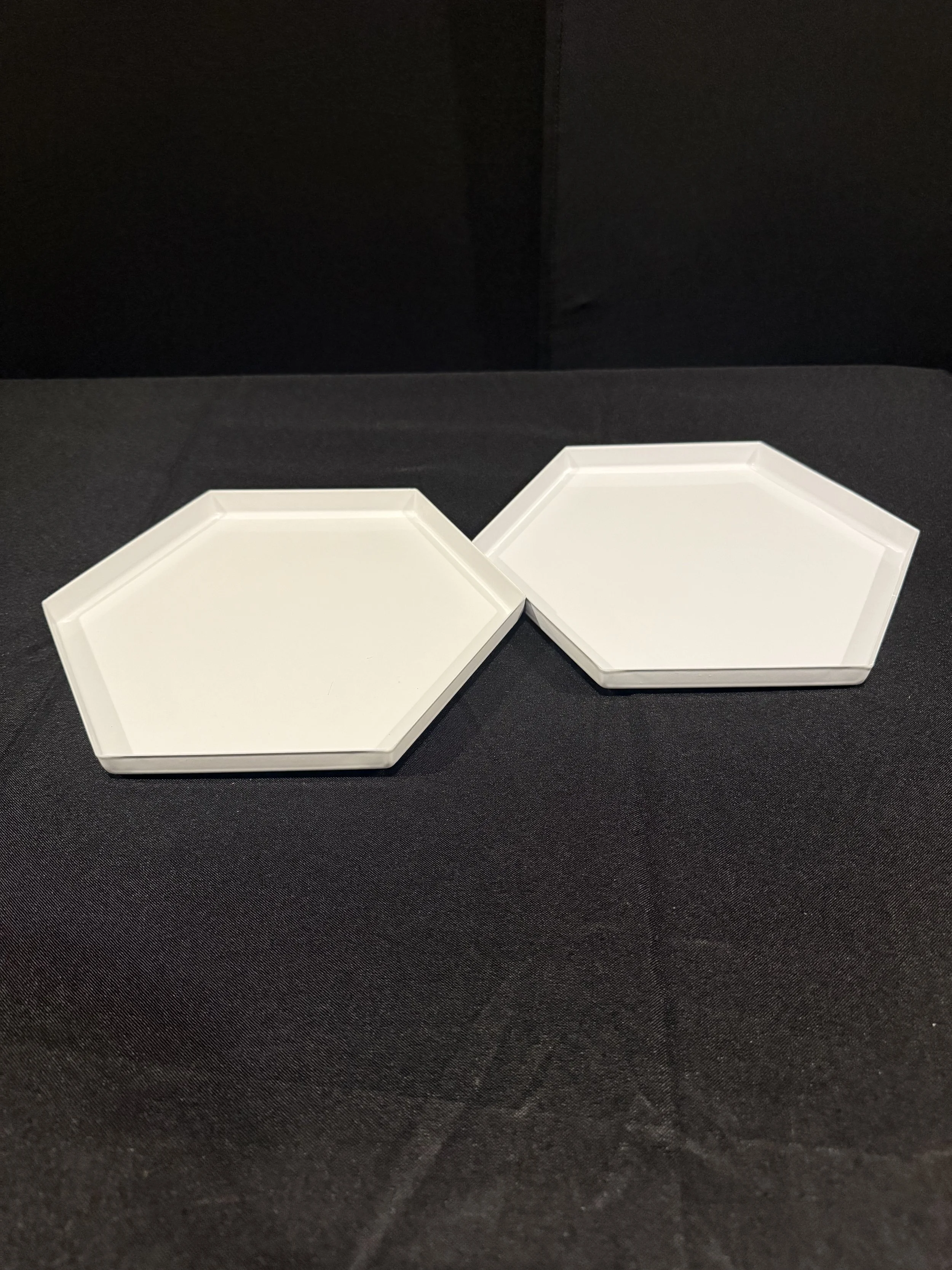 White Hexagon Trays
