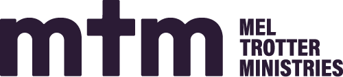Logo for Mel Trotter Ministries with large lowercase 'mtm' and smaller text to the right.