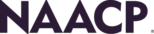 NAACP logo with bold black letters on a white background