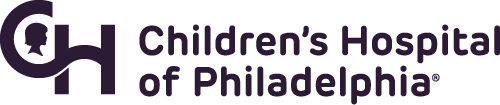 Children's Hospital of Philadelphia logo with purple text and emblem.