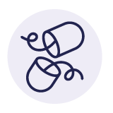 Sketch of a pair of yarn and knitting needles