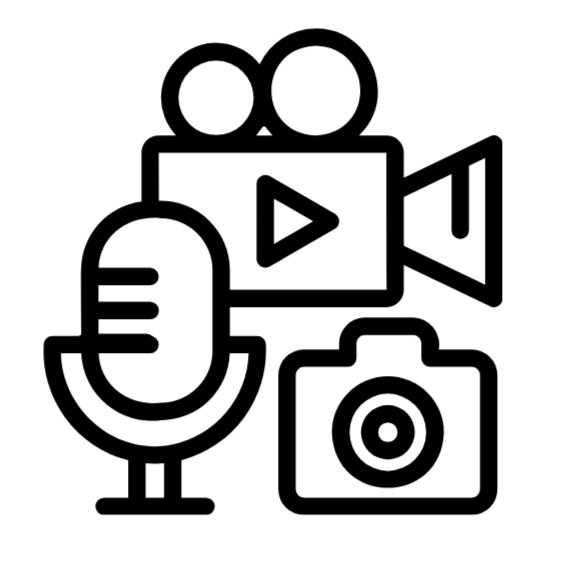 Minimal digital marketing icon representing social media strategy, content management, online engagement, and connected digital platforms.
