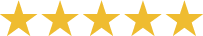 Five gold stars representing a five-star rating