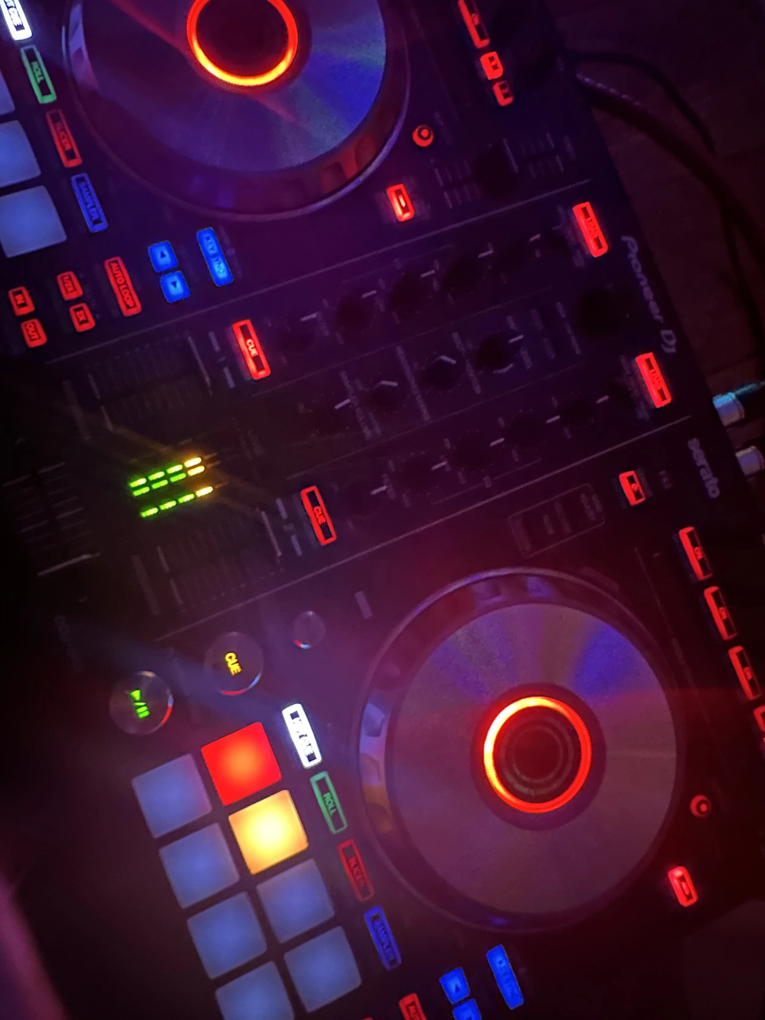 DJ decks at a Lucky Evi event in London