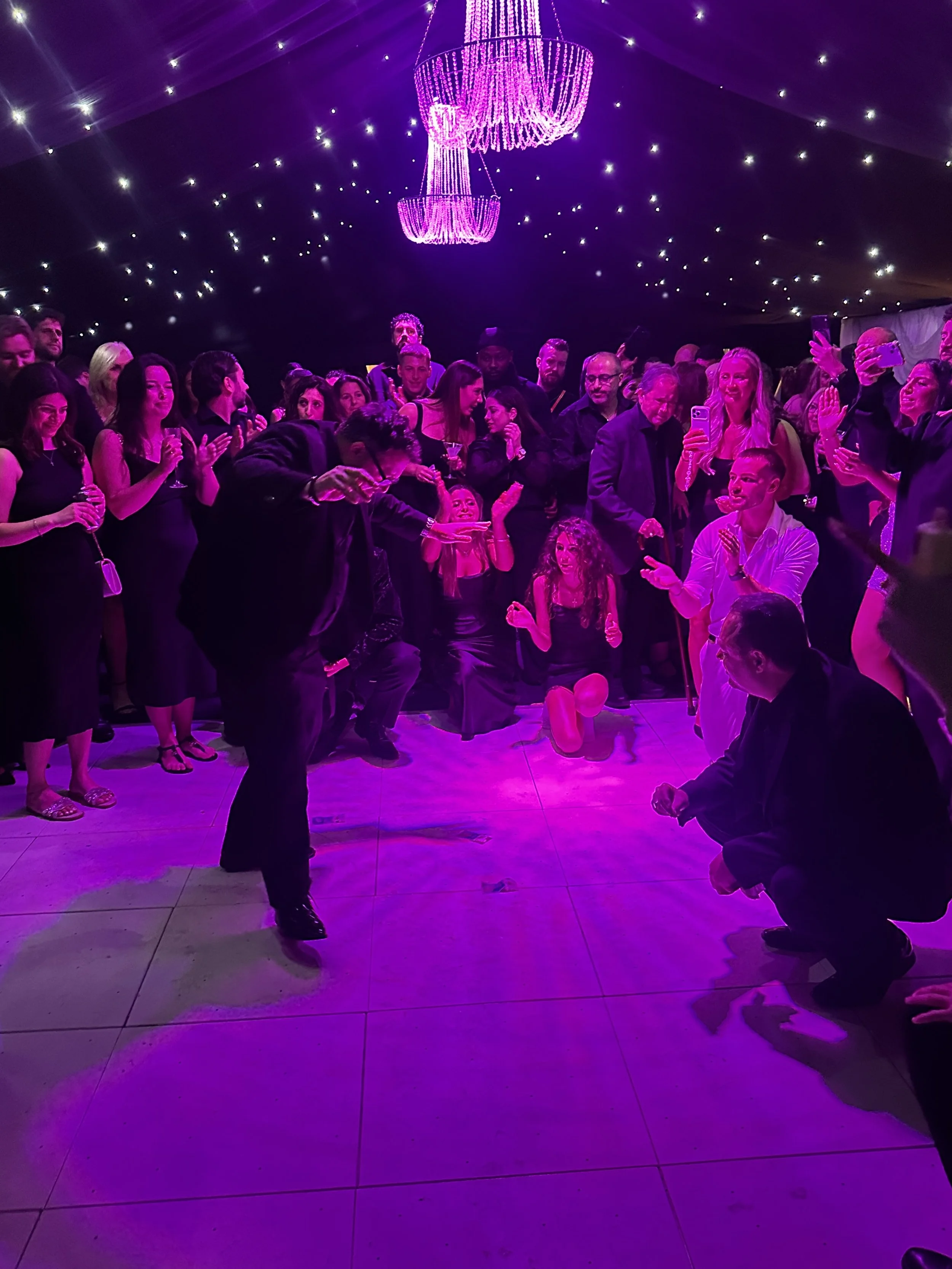 Guests dancing at a Greek wedding with London DJ Lucky Evi