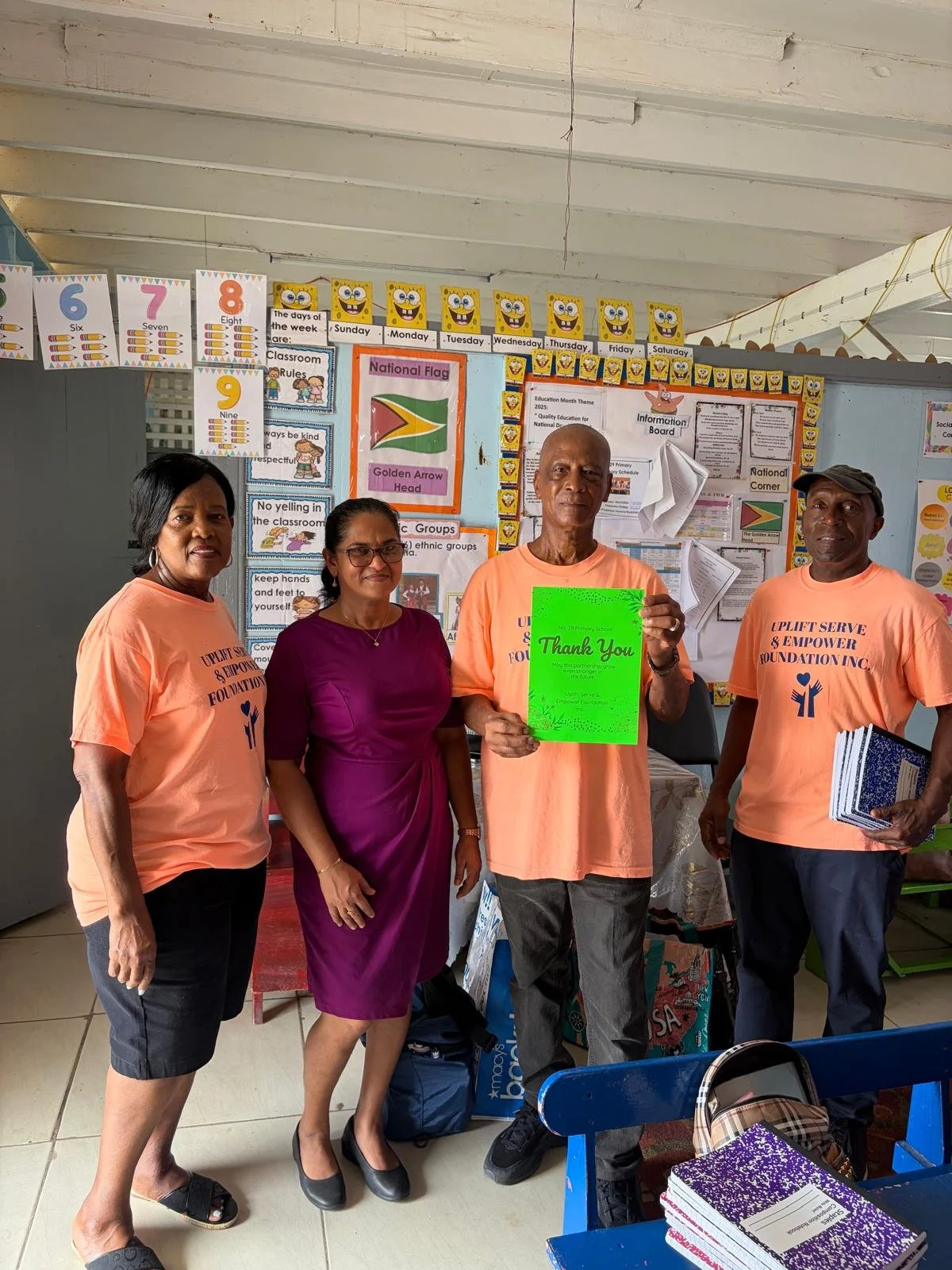 Appreciation and gratitude from the No. 29 Primary School team.