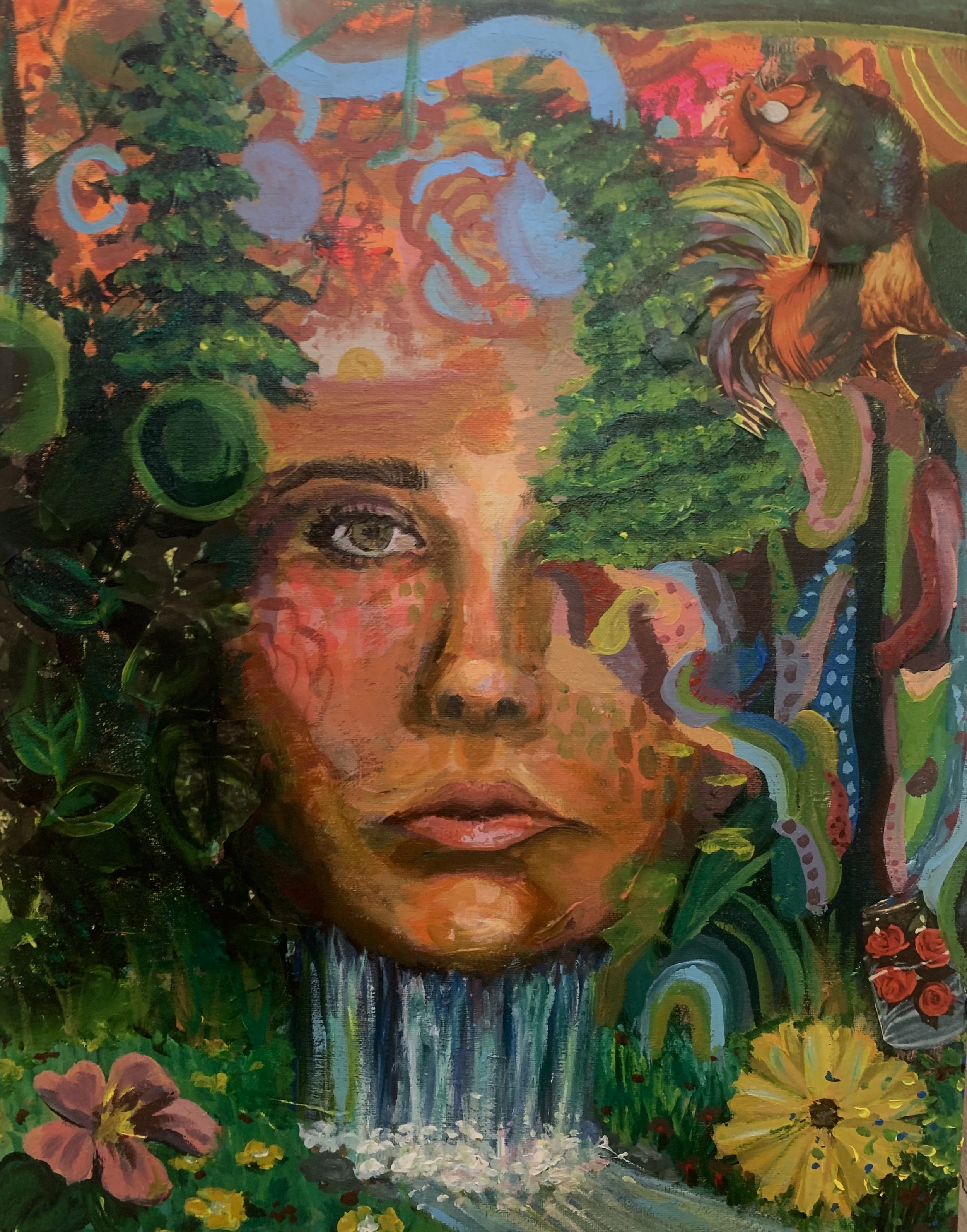 In the Forest, Acrylic on Canvas, 18x24