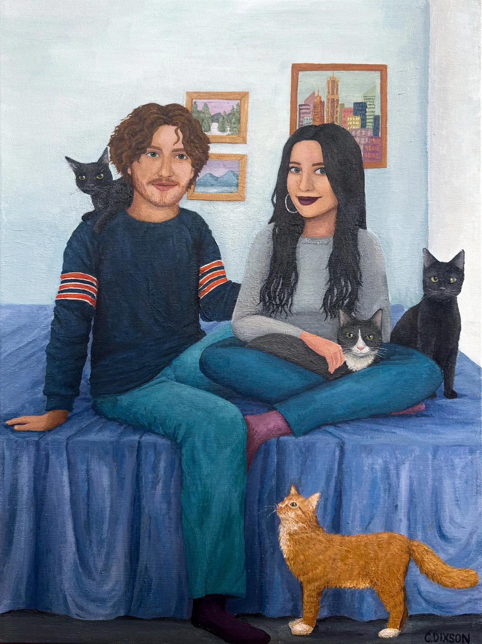 Couples Portrait Commission, Acrylic on Canvas, 2026