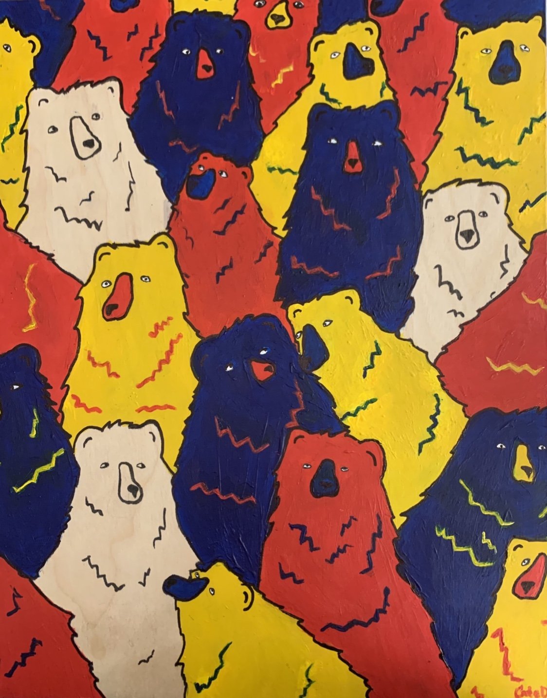 In the Wood, 2019, Acrylic on Wood