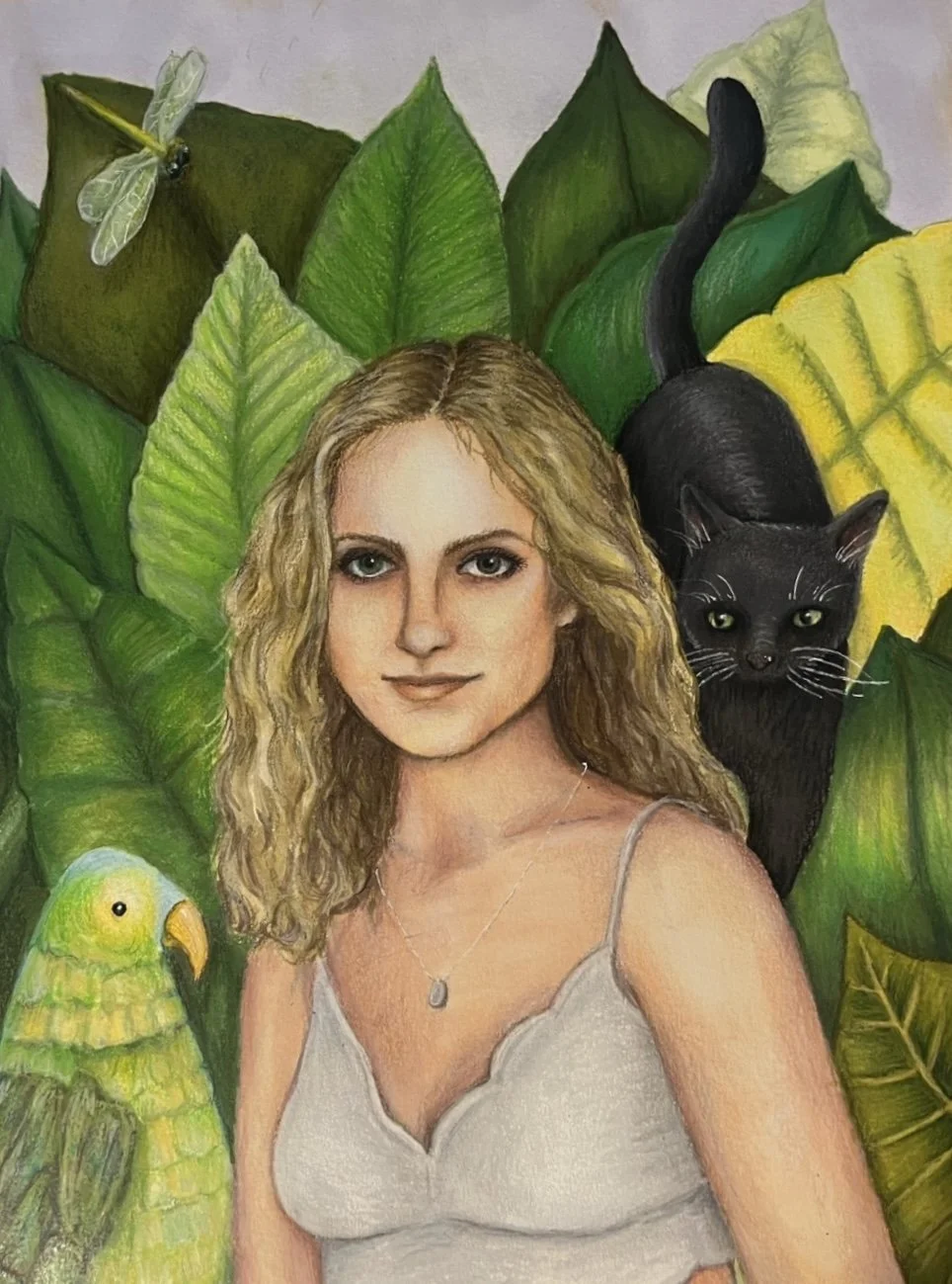Self-Portait: An Ode to Kahlo, Colored Pencil, 2022