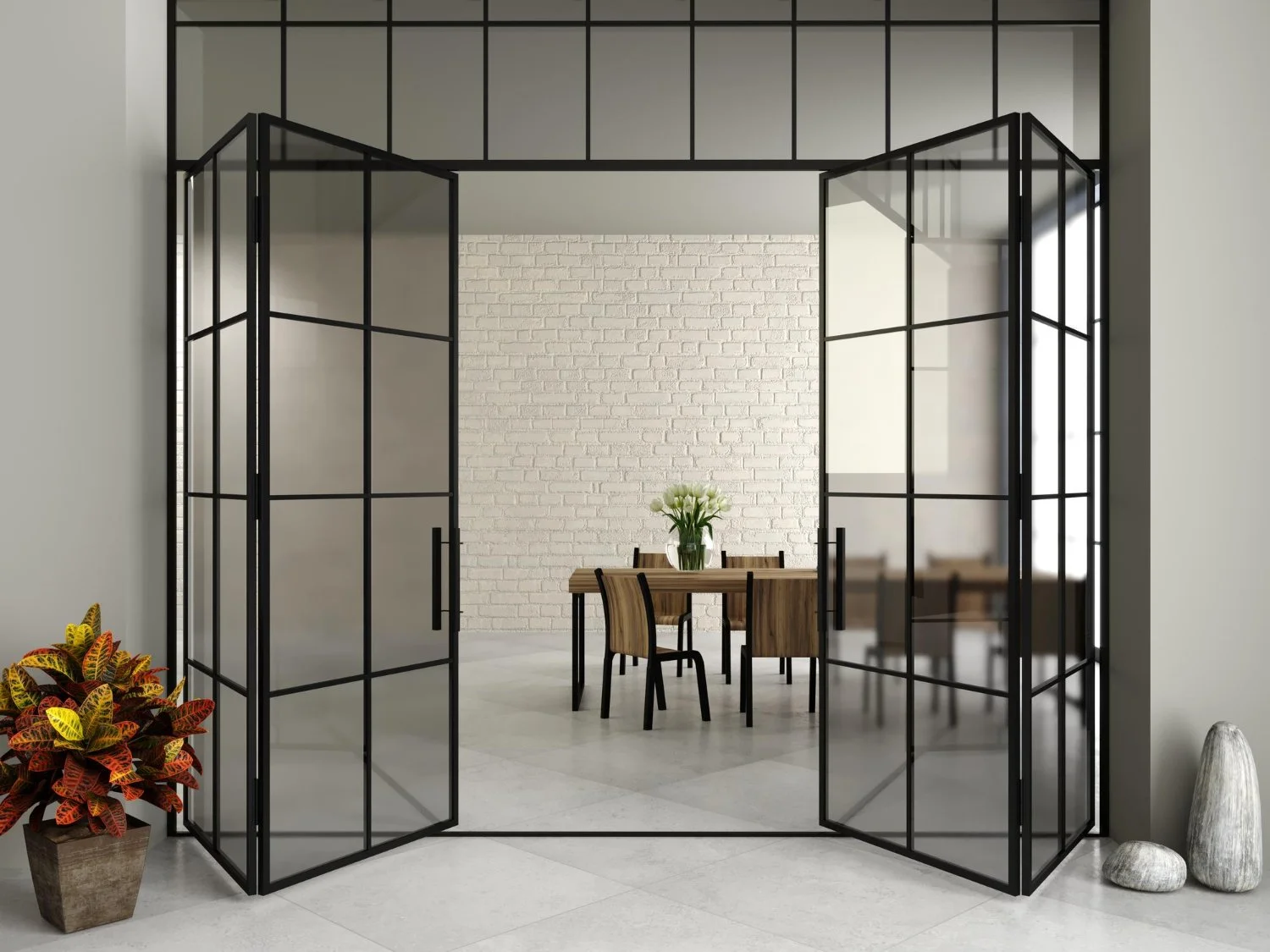 Bi-fold doors creating an open wall effect in Dallas homes