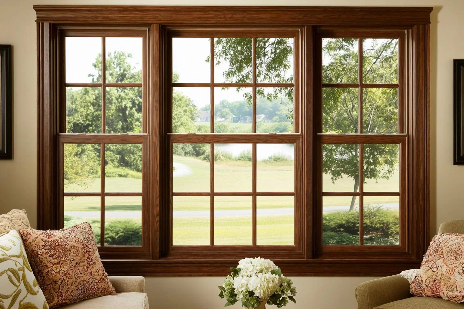 Wooden windows with natural warmth for interior design in Dallas homes